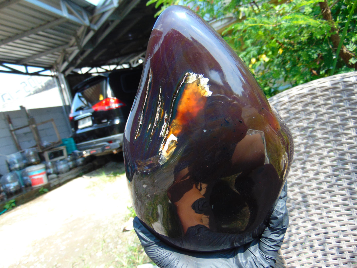 1399 gram full polished 23x16x10 cm Indonesian Dark Red Amber for Healing ST104