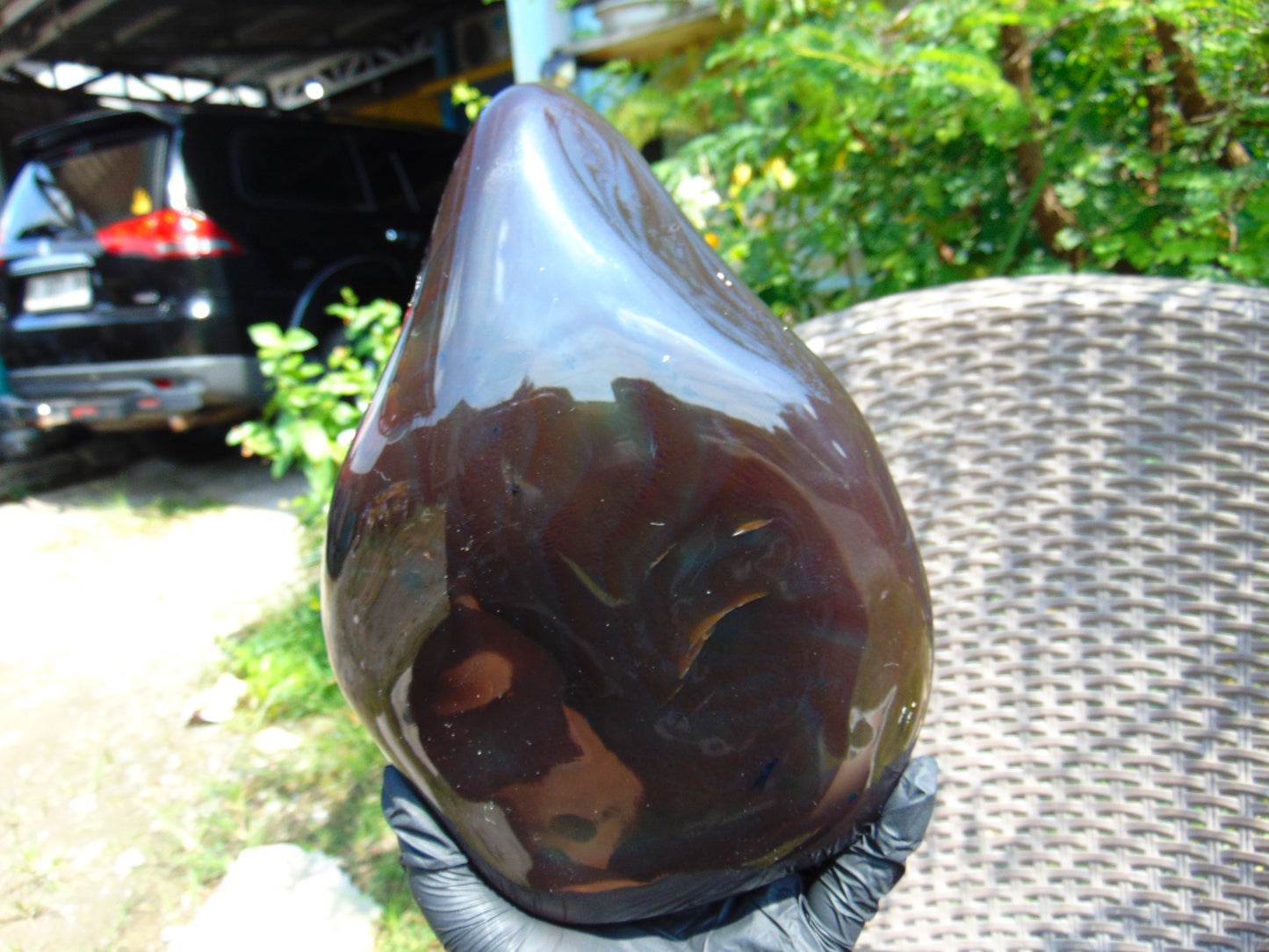 1399 gram full polished 23x16x10 cm Indonesian Dark Red Amber for Healing ST104