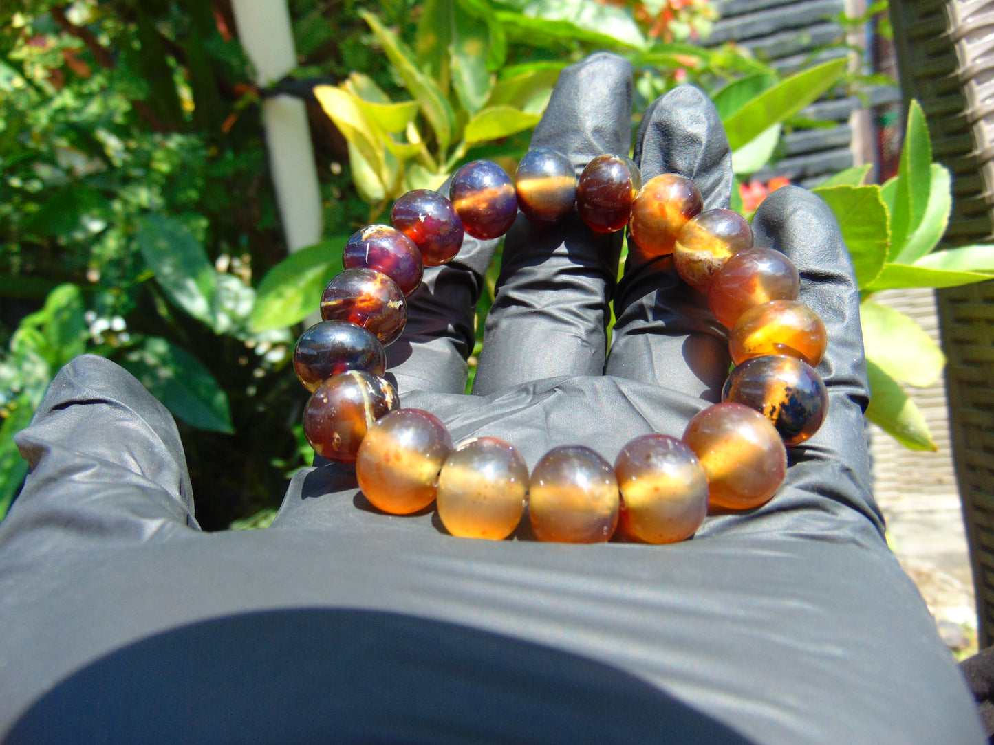 20 Gram 18 small Beads Bracelet Indonesian Yellow Blue Amber 12 mm for Healing FRB29