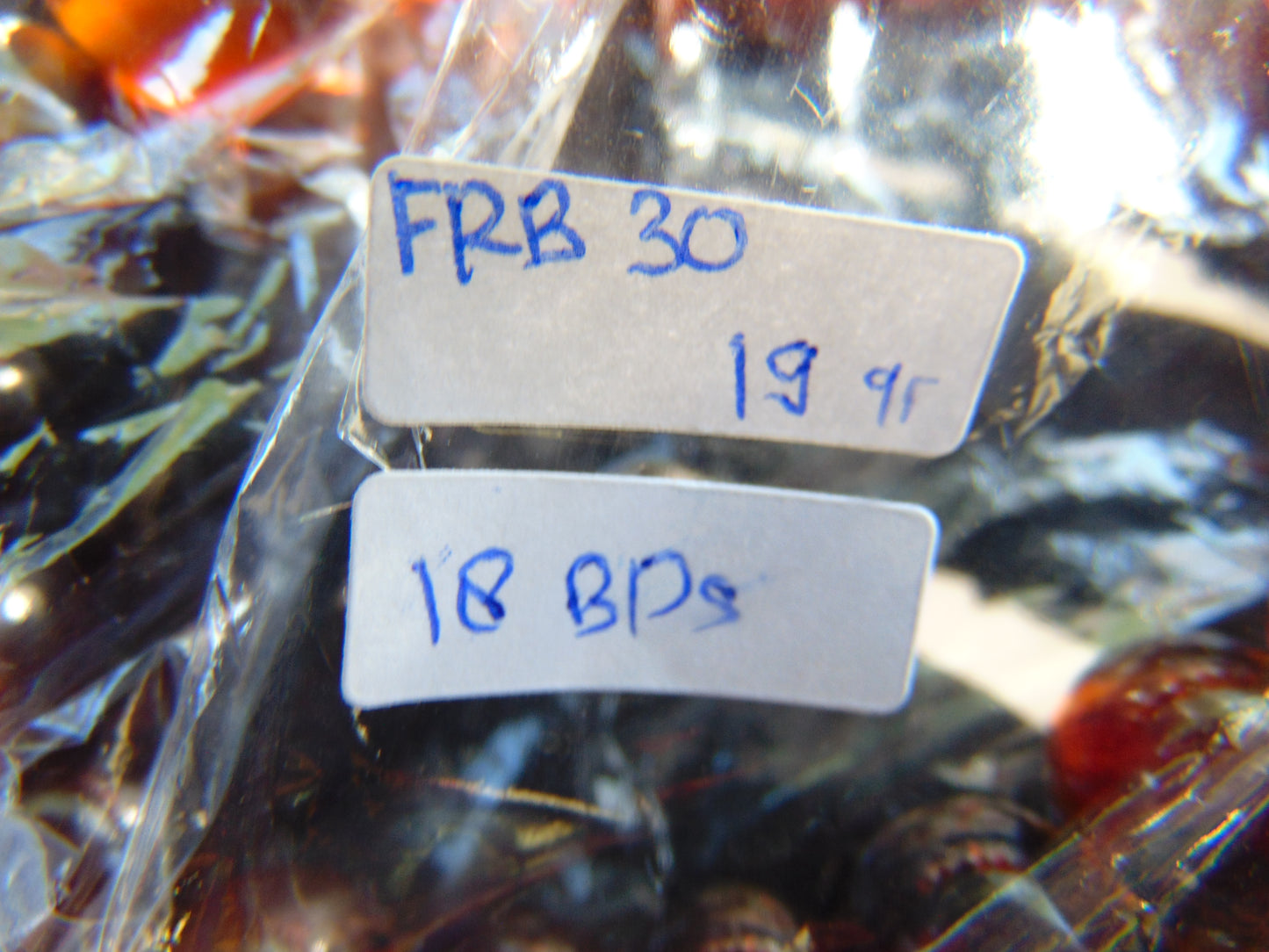 19 Gram 18 small Beads Bracelet Indonesian Yellow Red Blue Amber 12 mm for Healing FRB30