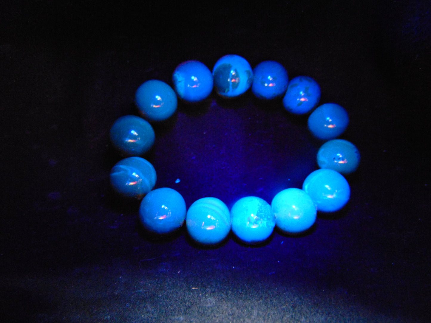 30 gram 14 Beads Mala Bracelet Indonesian Blue Yellow Red Amber 16 mm for Healing FRB10
