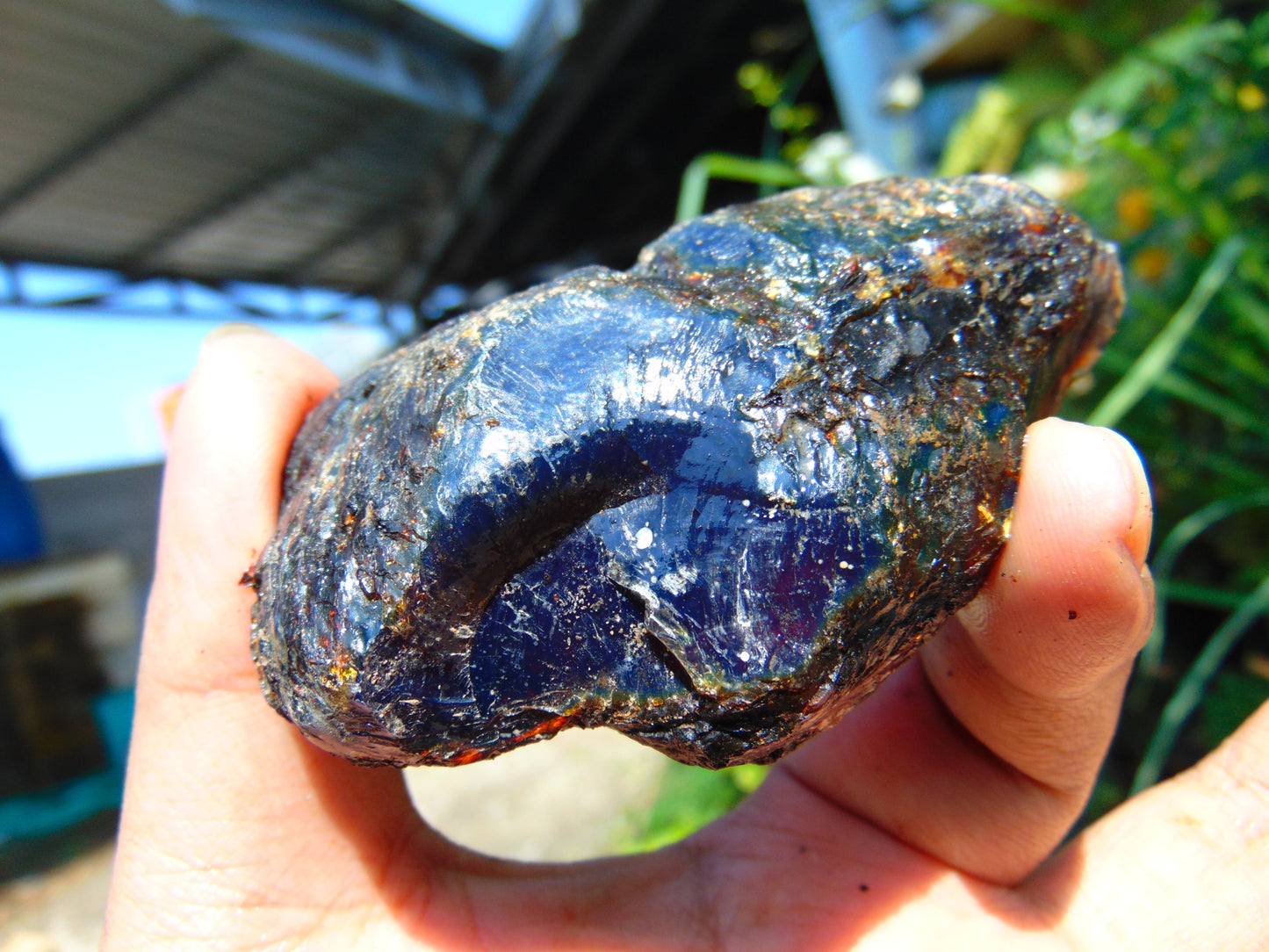 51 gram Rough Raw Indonesian Inclusion Blue Amber for Healing RB352
