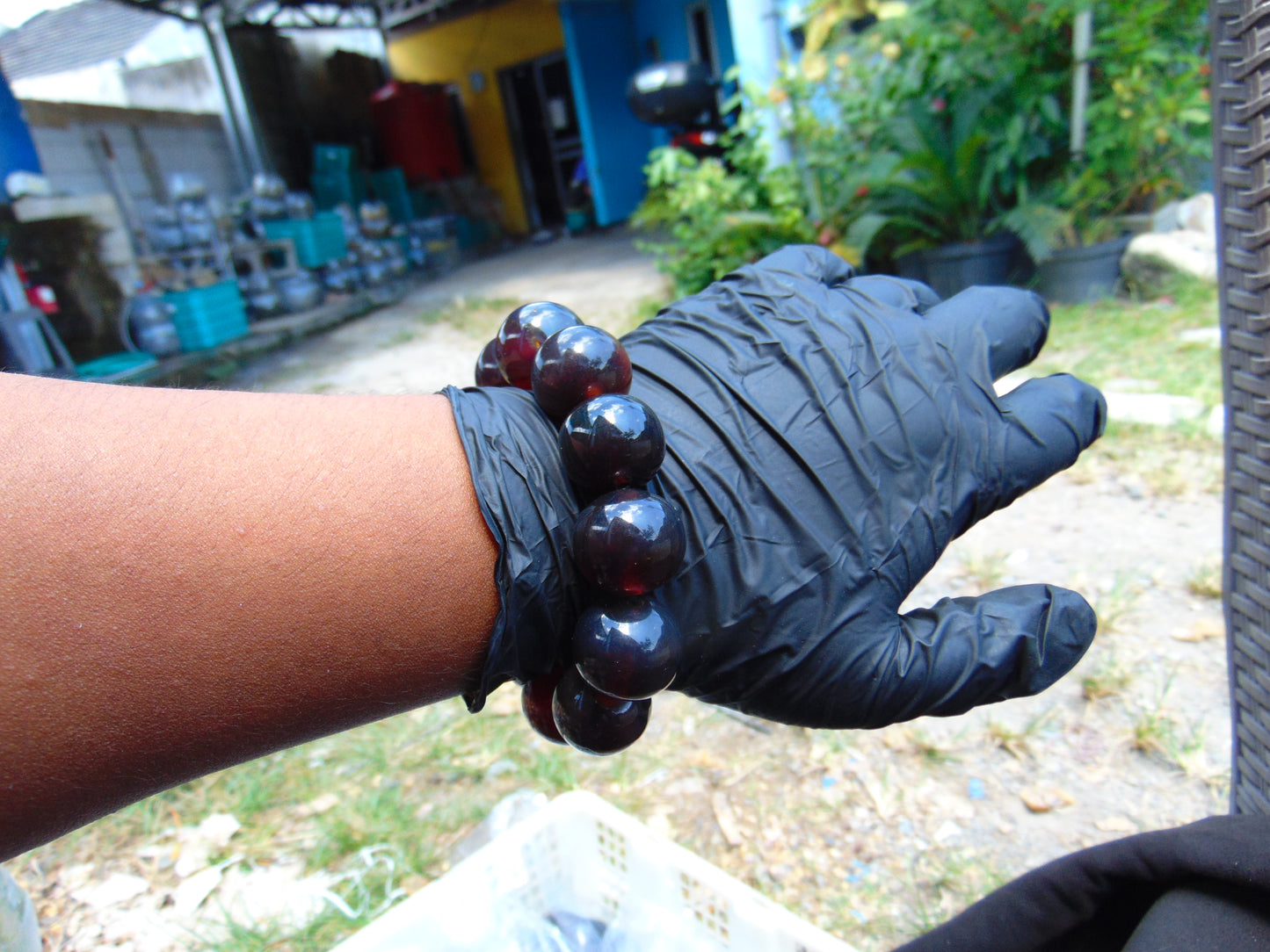 56 gram 12 Beads Mala Bracelet Indonesian Cherry Red Amber 20 mm for Healing B20M20