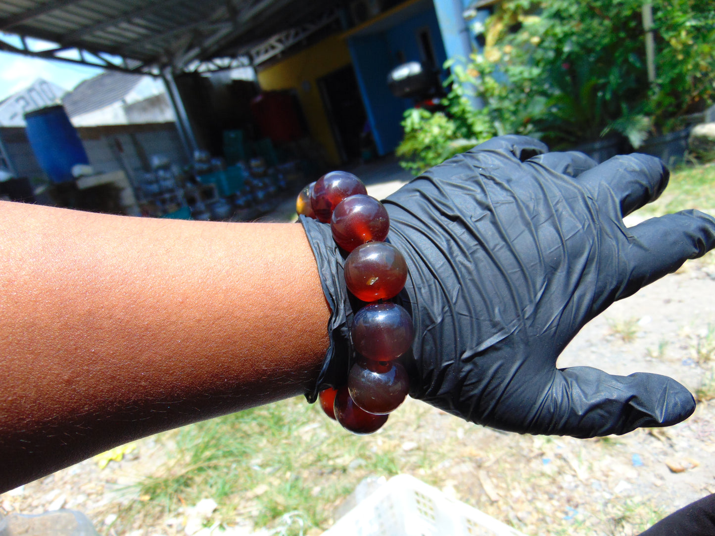 56 gram 12 Beads Mala Bracelet Indonesian Red Amber 20 mm for Healing B20M16