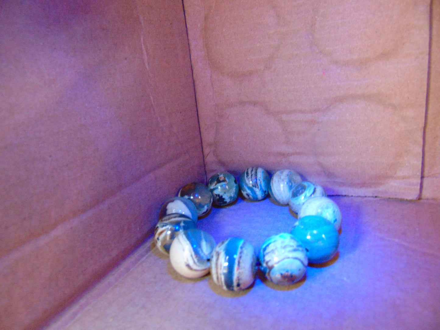 56 gram 12 Beads Mala Bracelet Indonesian White Amber 20 mm for Healing B20M14