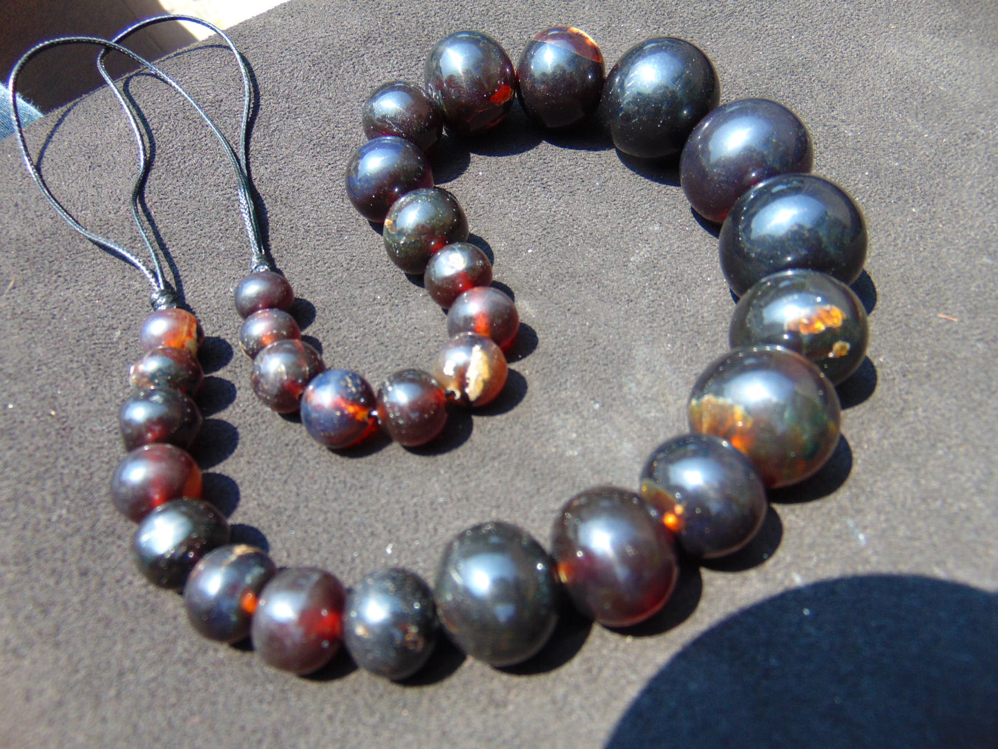 76 gram Small Beads Combination Necklace Indonesian Cherry Red Amber for Healing NE4