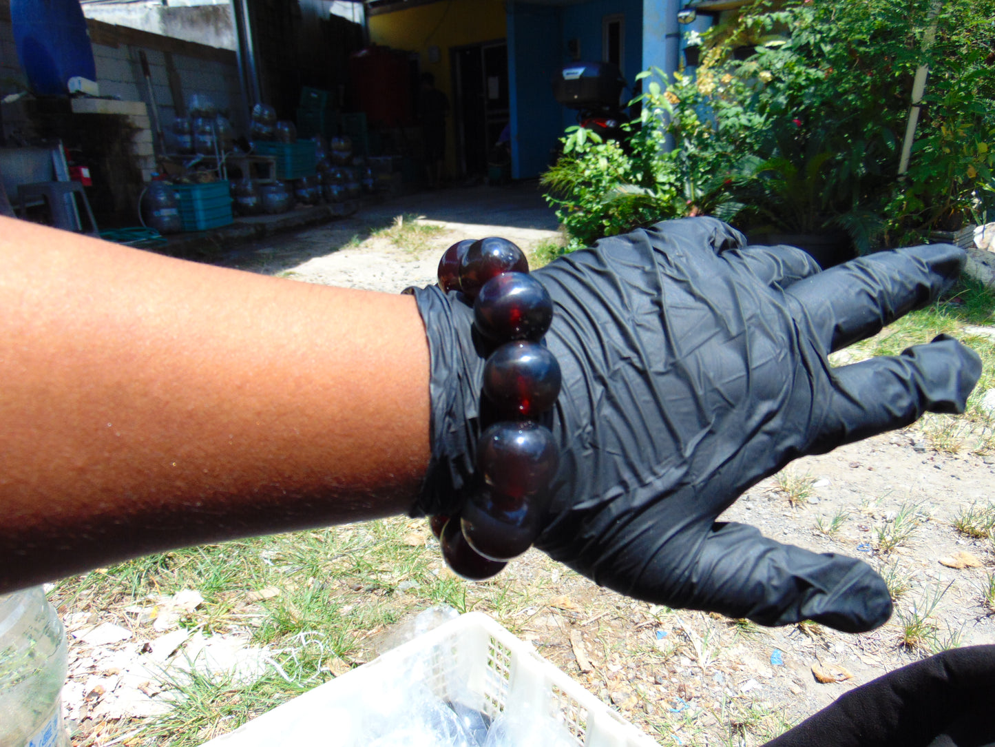 56 gram 12 Beads Mala Bracelet Indonesian Cherry Red Amber 20 mm for Healing B20M17