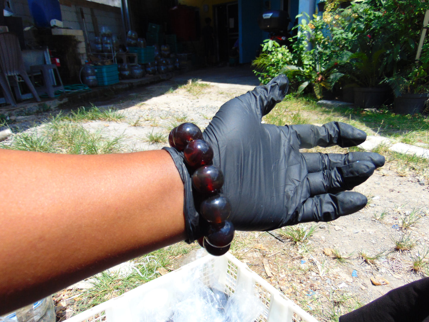 56 gram 12 Beads Mala Bracelet Indonesian Cherry Red Amber 20 mm for Healing B20M17