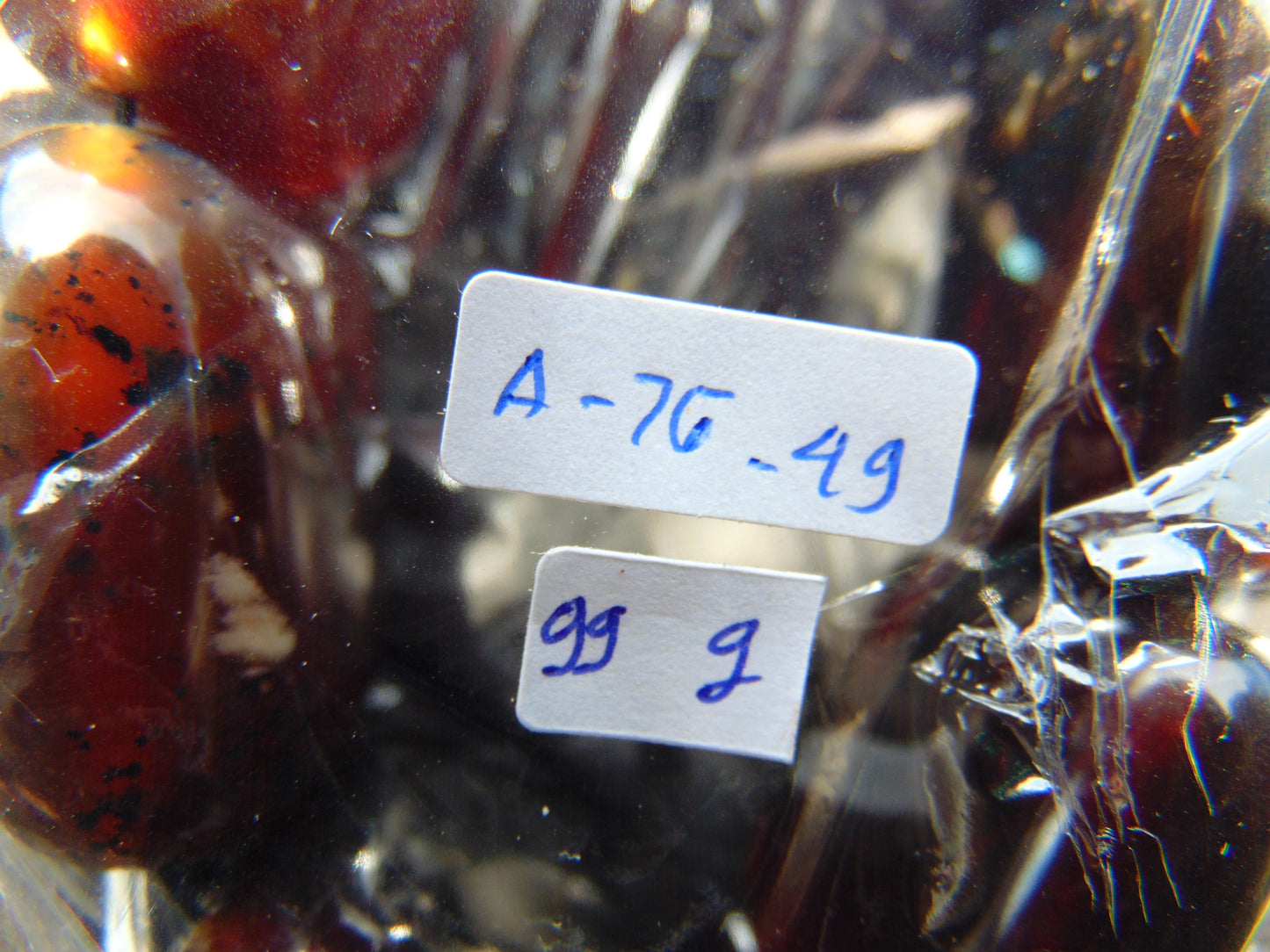 99 gr 7 Square Beads Bangle Indonesian Amber for Healing A7G49