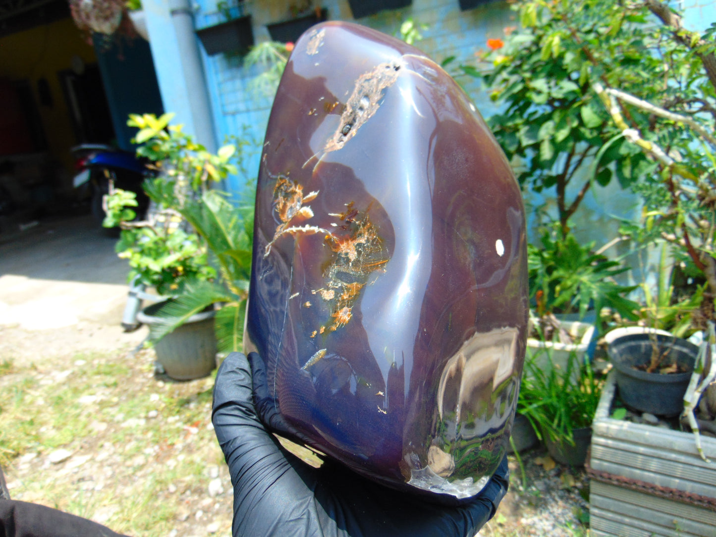 2330 gr full polished 21x13x11 cm Indonesia Blue Amber for Healing SL14