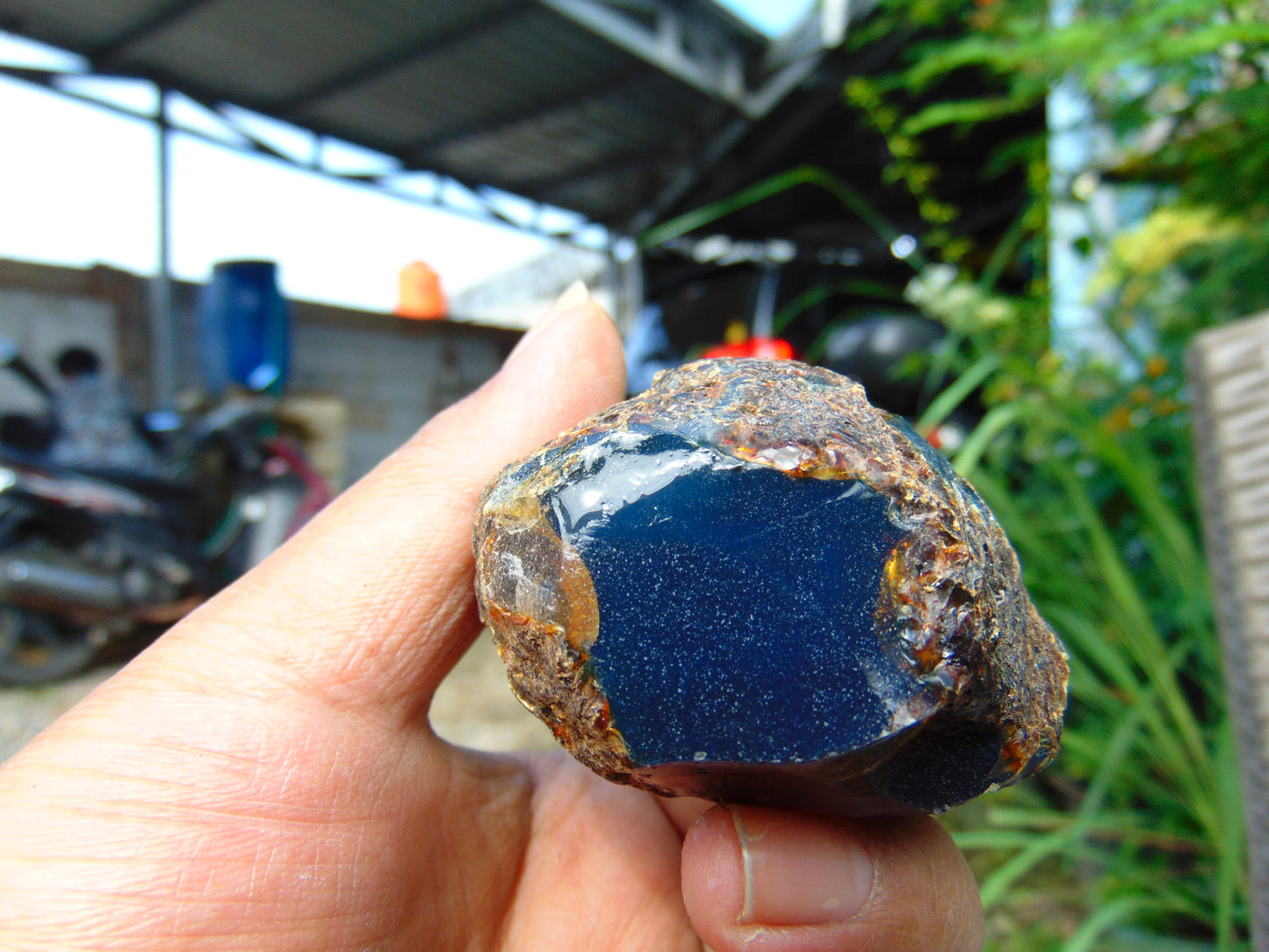 51 gram Rough Raw Indonesian Inclusion Blue Amber for Healing RB360