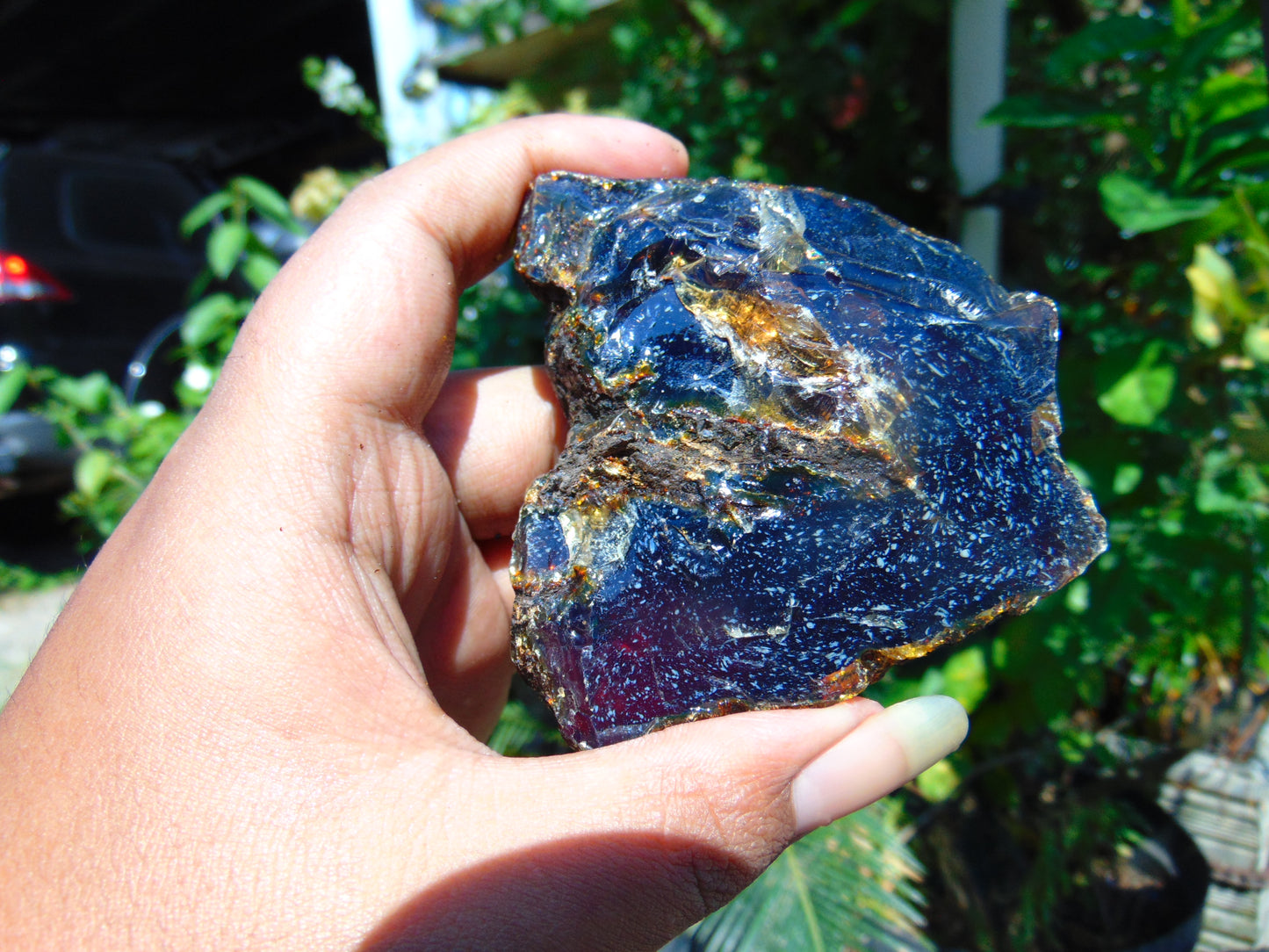 75 gram Rough Raw Indonesian Orange Blue Amber for Healing AGRB98