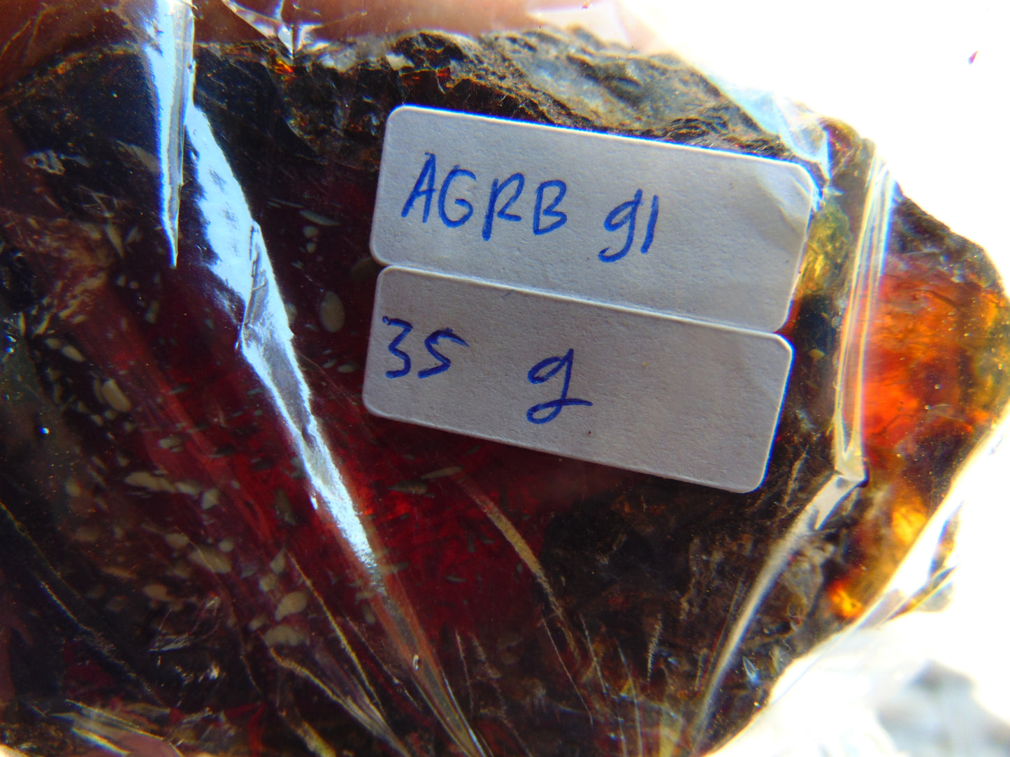 35 gram Rough Raw Indonesian Inclusion Blue Amber for Healing AGRB91