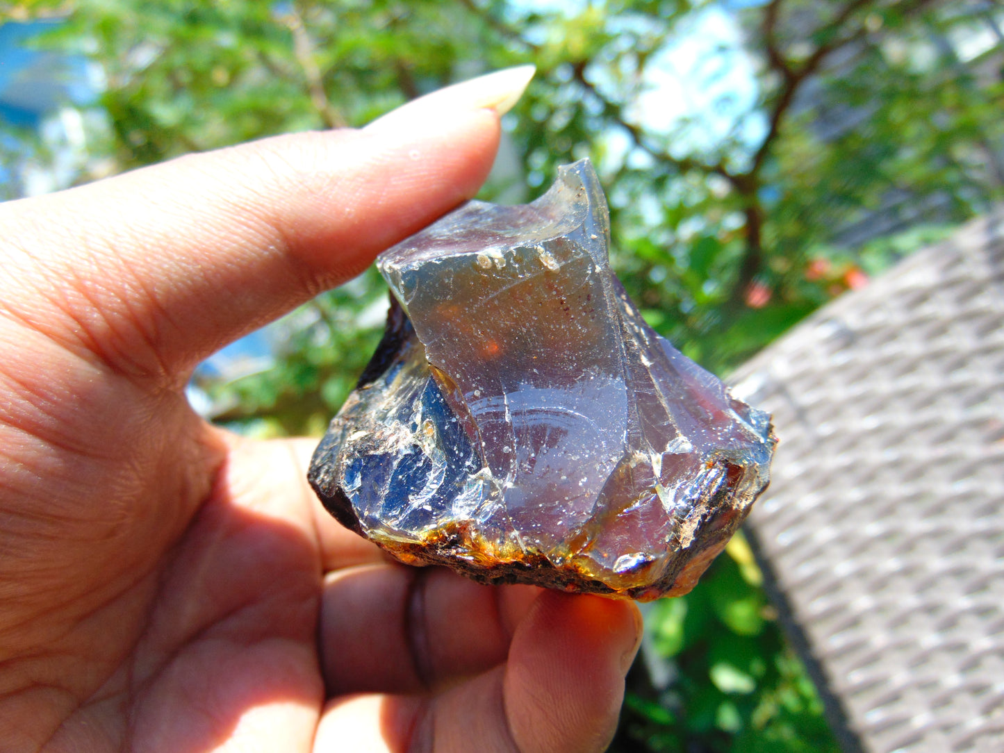 42 gram Rough Raw Indonesian Orange Blue Amber for Healing AGRB94