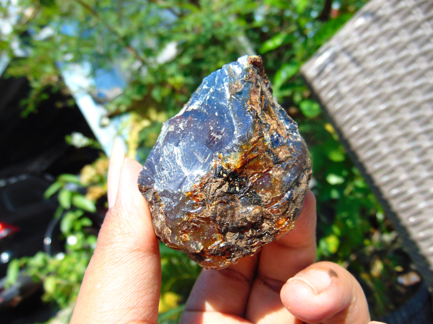42 gram Rough Raw Indonesian Orange Blue Amber for Healing AGRB94