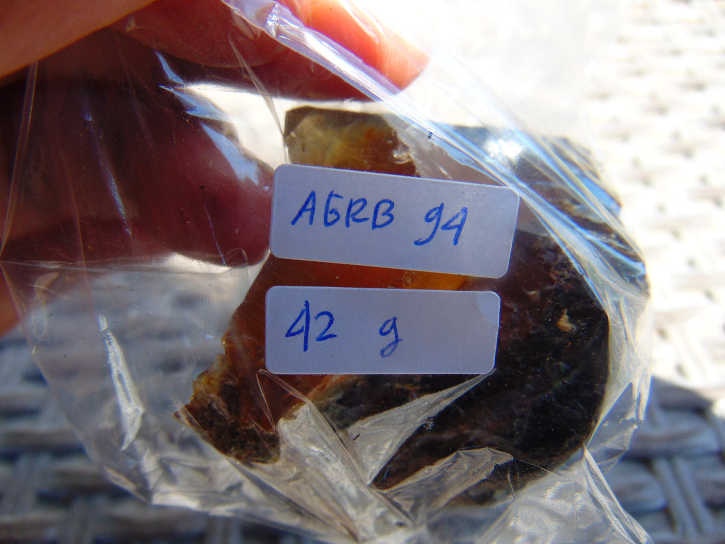 42 gram Rough Raw Indonesian Orange Blue Amber for Healing AGRB94