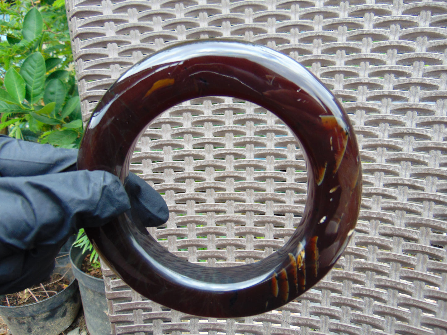 123 gr Big Bangle in hole 80 mm 22x20 mm Indonesian Sumatra Amber for Healing AJ17