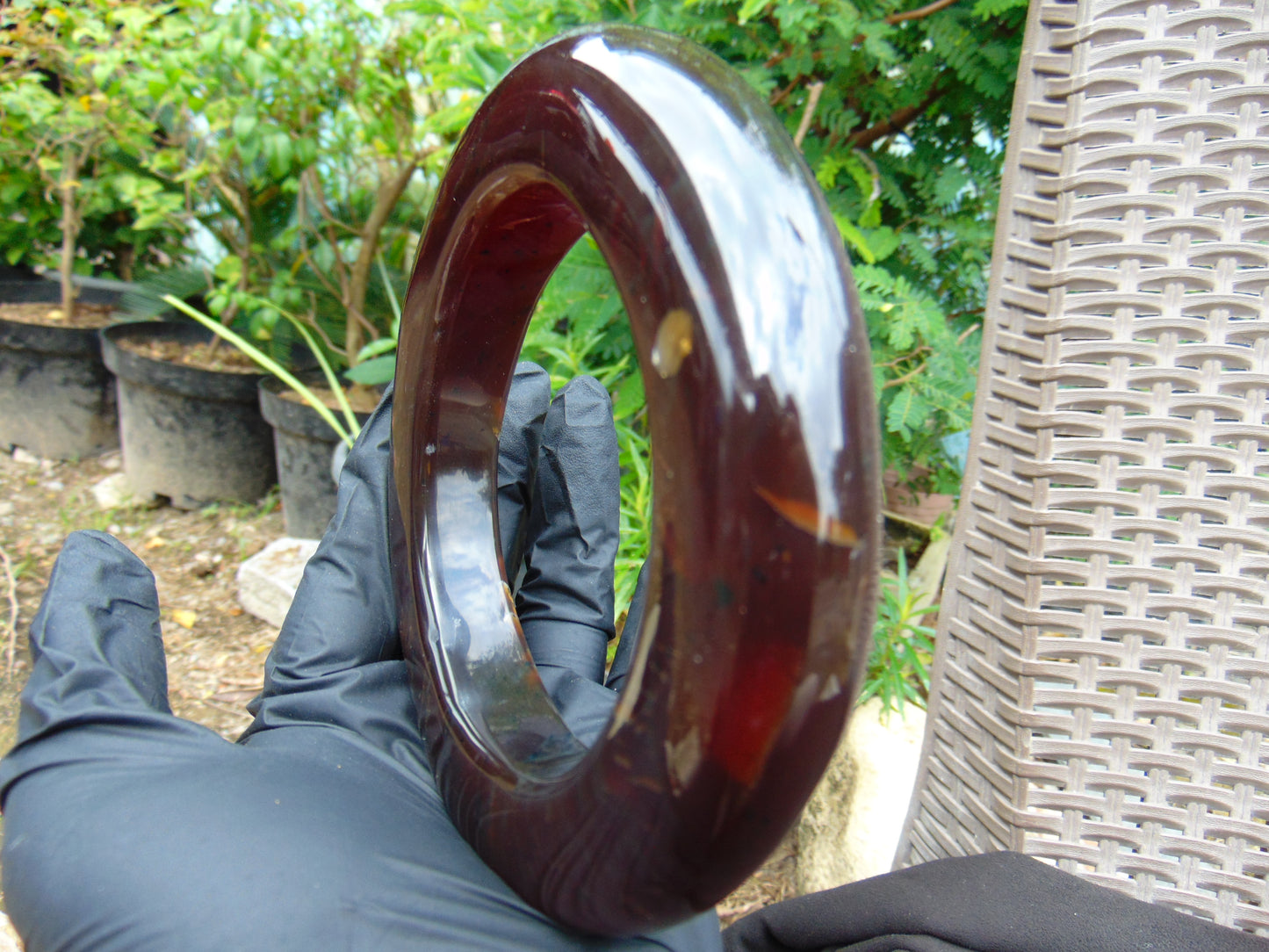 123 gr Big Bangle in hole 80 mm 22x20 mm Indonesian Sumatra Amber for Healing AJ17
