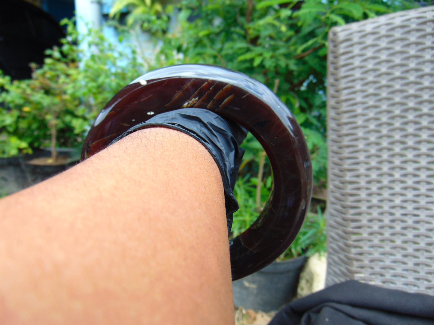 123 gr Big Bangle in hole 80 mm 22x20 mm Indonesian Sumatra Amber for Healing AJ17