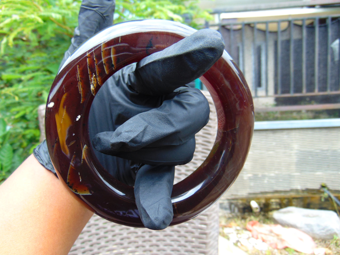 123 gr Big Bangle in hole 80 mm 22x20 mm Indonesian Sumatra Amber for Healing AJ17