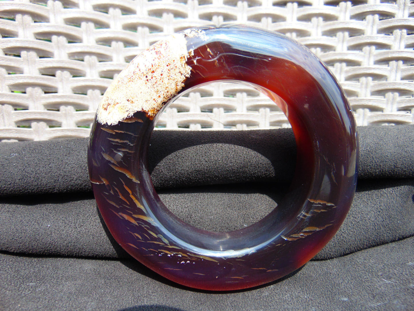141 gr Big Bangle in hole 70 mm 25x25 mm Indonesian Sumatra Amber for Healing AJ16