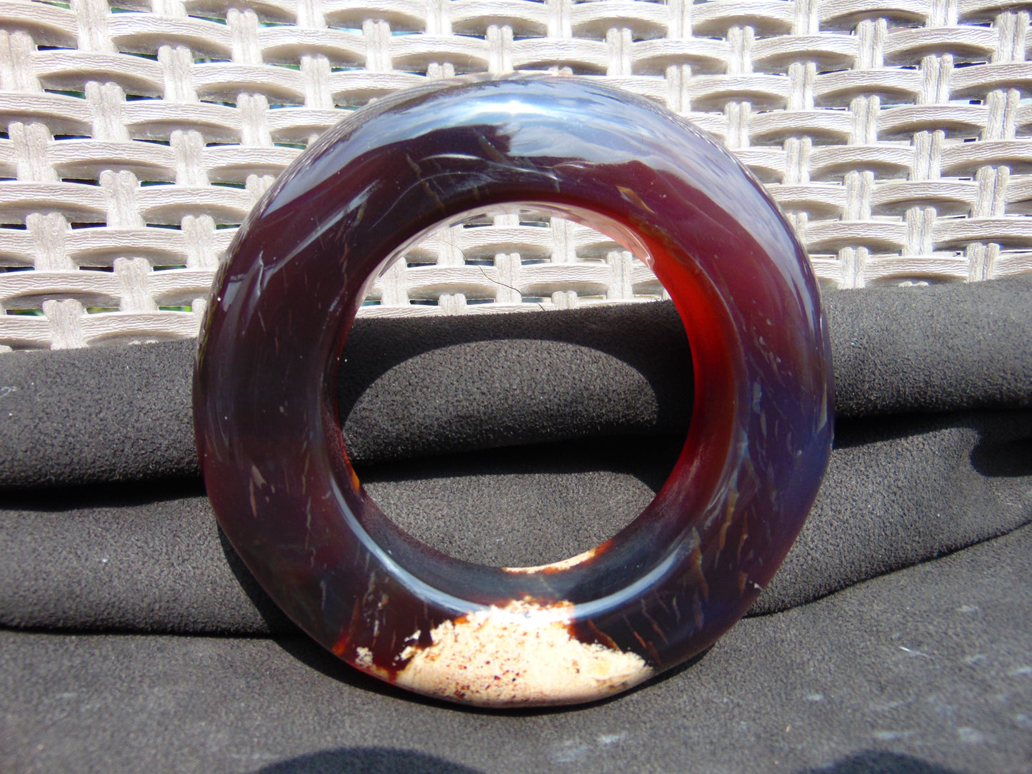 141 gr Big Bangle in hole 70 mm 25x25 mm Indonesian Sumatra Amber for Healing AJ16