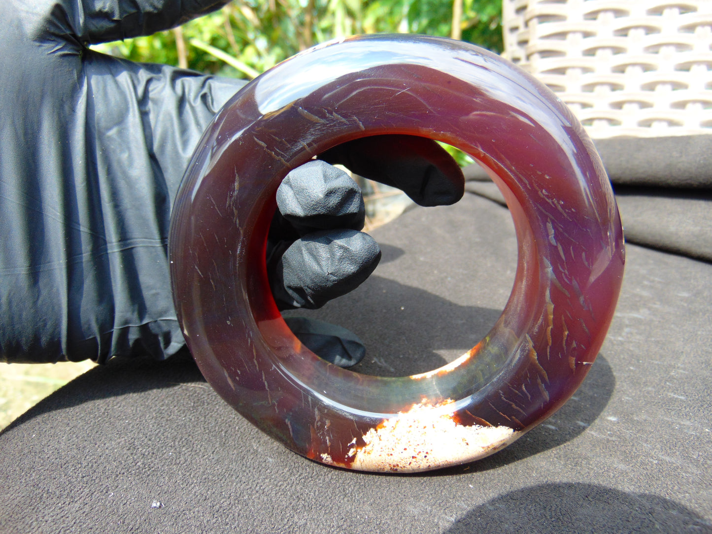 141 gr Big Bangle in hole 70 mm 25x25 mm Indonesian Sumatra Amber for Healing AJ16