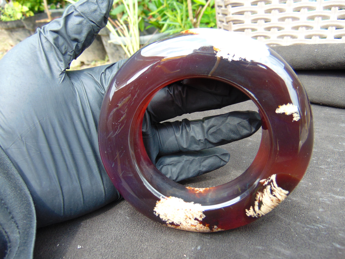 141 gr Big Bangle in hole 70 mm 25x25 mm Indonesian Sumatra Amber for Healing AJ16