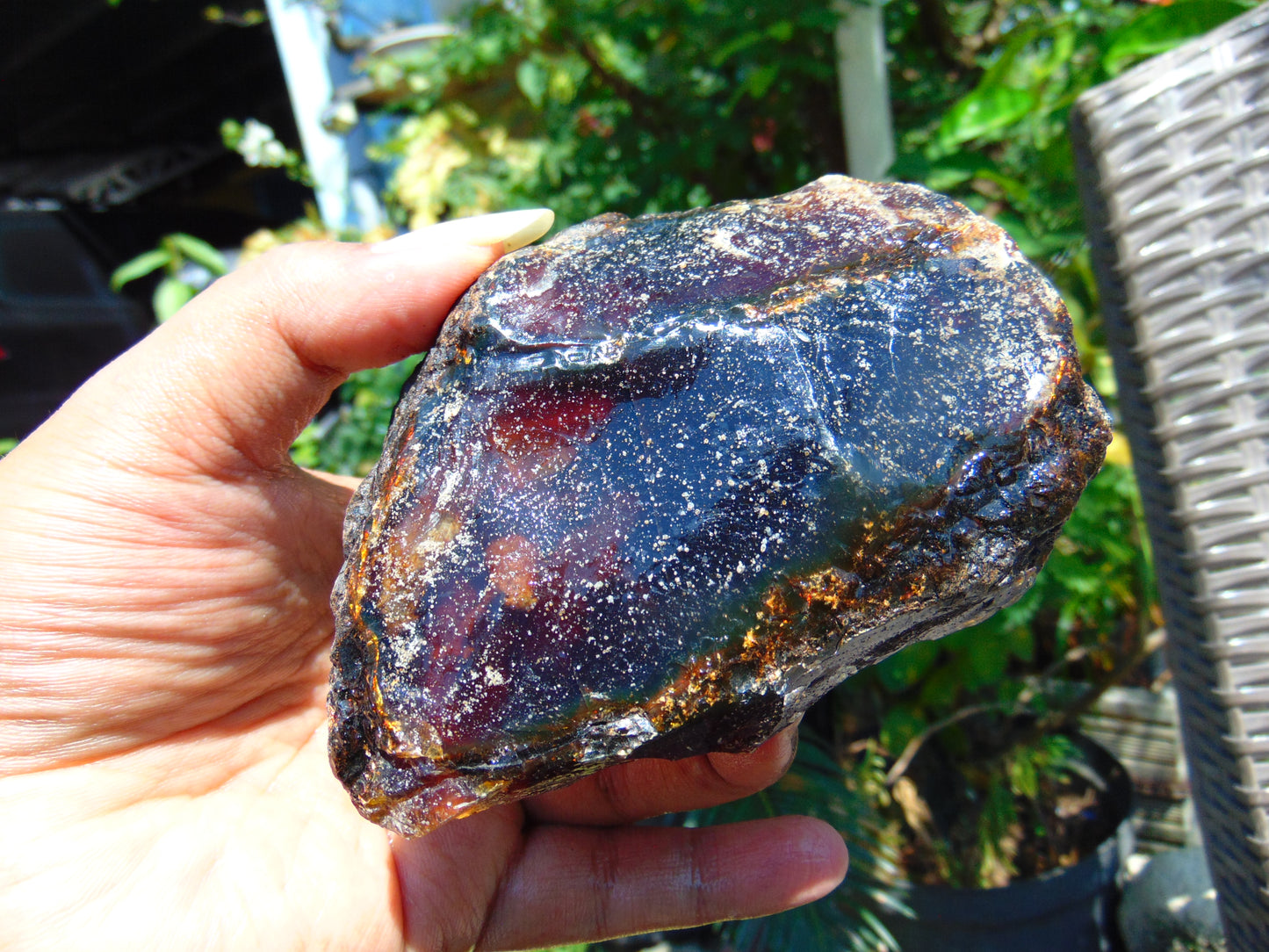 138 gram Rough Raw Indonesian Orange Blue Amber for Healing AGRB96