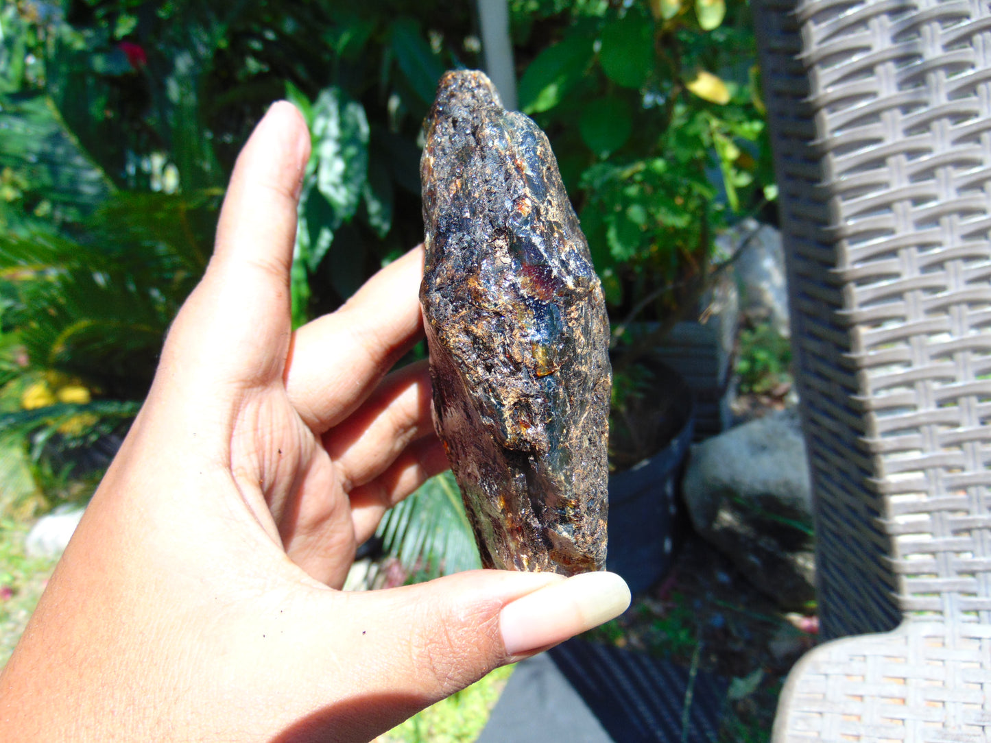 138 gram Rough Raw Indonesian Orange Blue Amber for Healing AGRB96