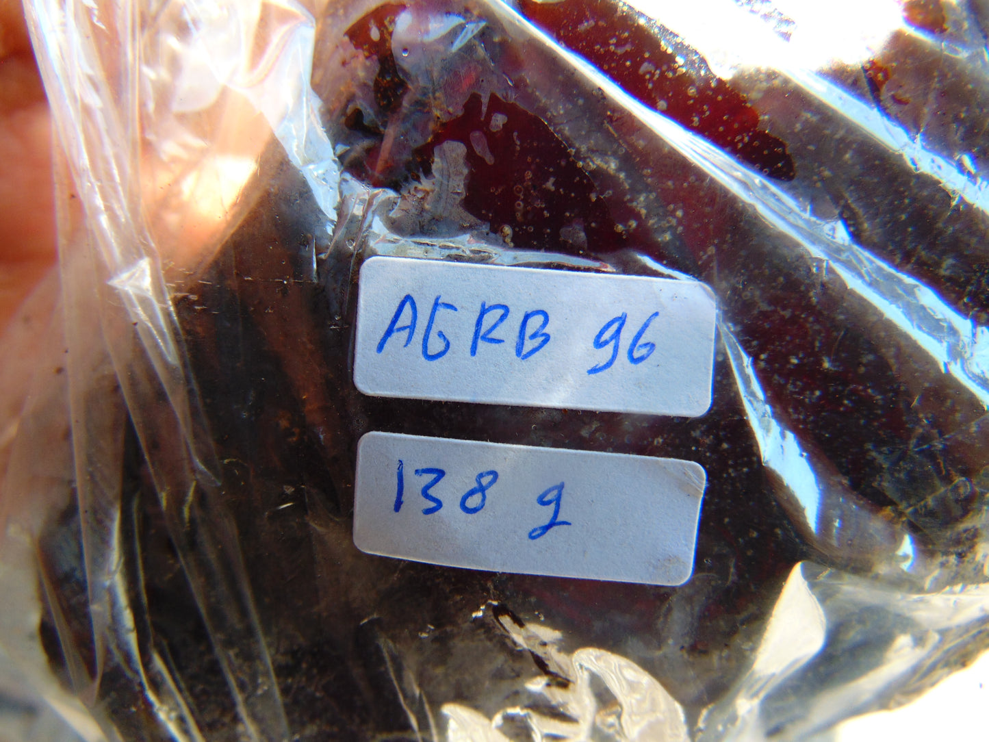 138 gram Rough Raw Indonesian Orange Blue Amber for Healing AGRB96
