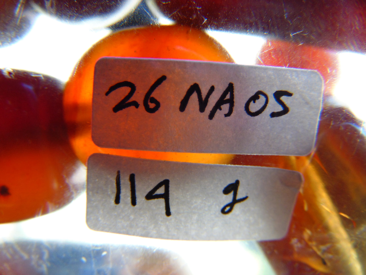 114 gr Small Necklace beads Indonesian Crystal Red Blue Amber for Healing 26NA05