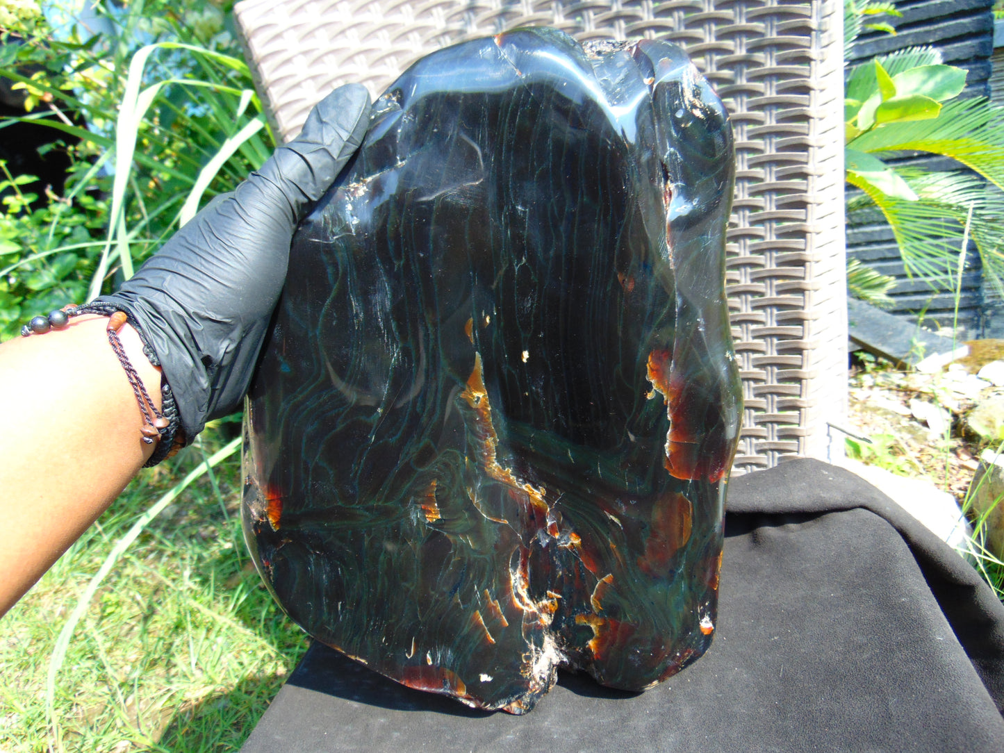 4310 gram full polished Indonesian Sumatra Green Blue Amber for Healing