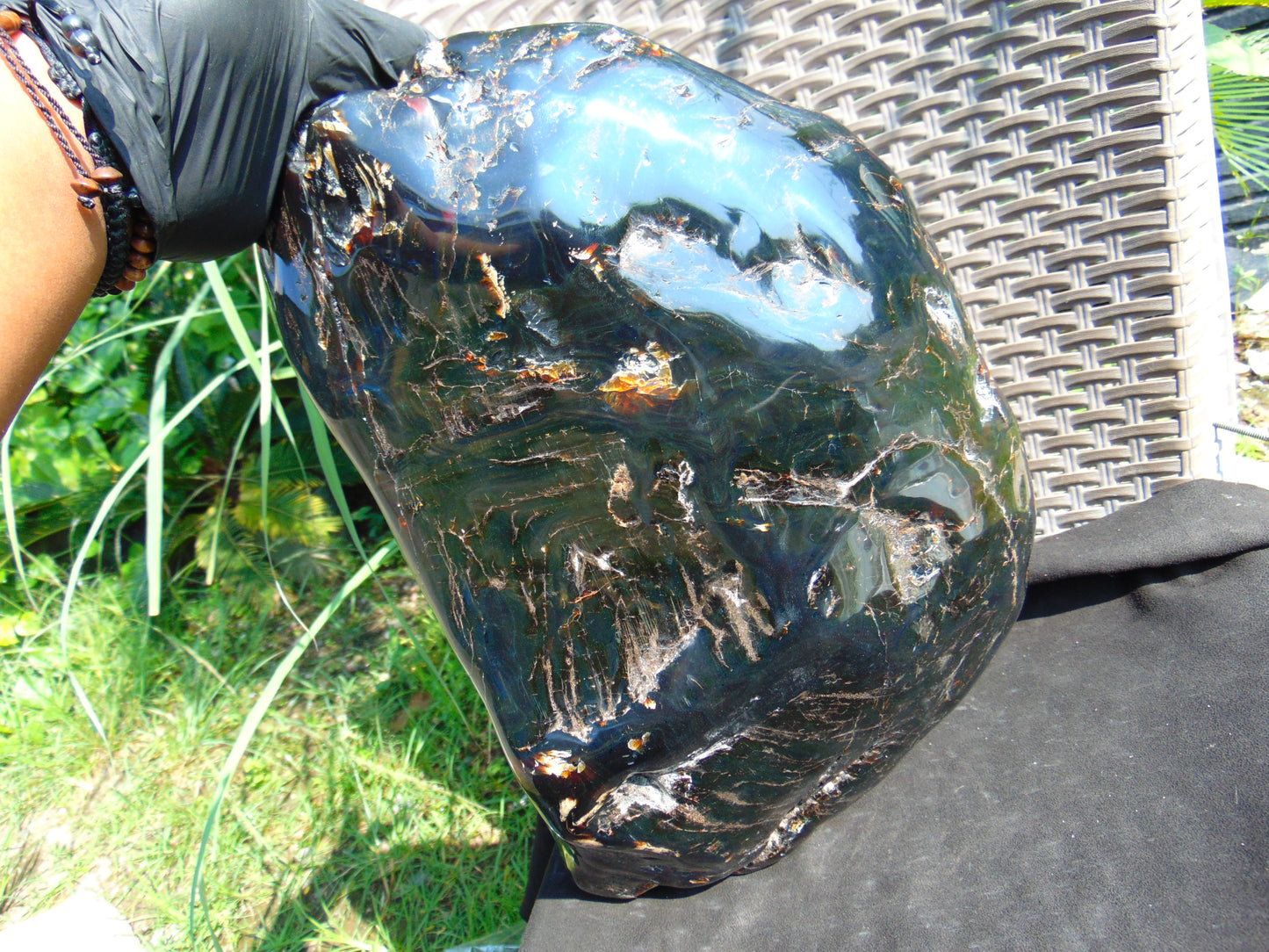 4310 gram full polished Indonesian Sumatra Green Blue Amber for Healing