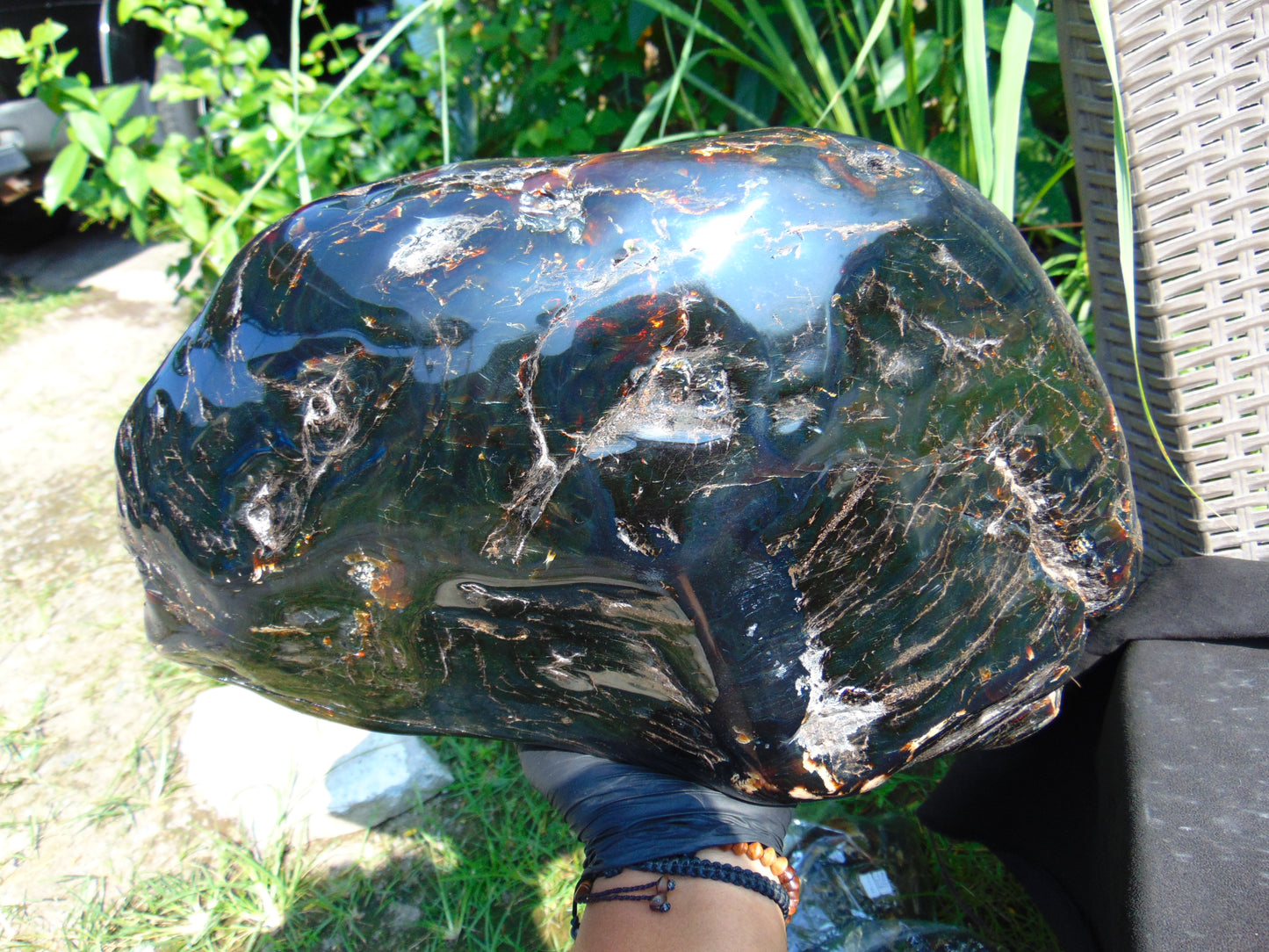 4310 gram full polished Indonesian Sumatra Green Blue Amber for Healing