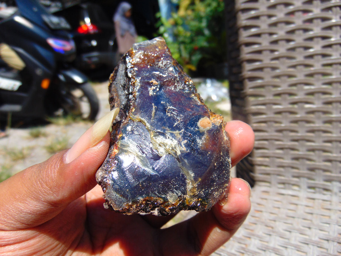 29 gram Rough Raw Indonesian Inclusion Blue Amber for Healing AGRB84