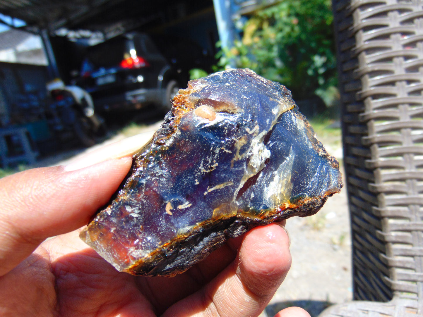 29 gram Rough Raw Indonesian Inclusion Blue Amber for Healing AGRB84