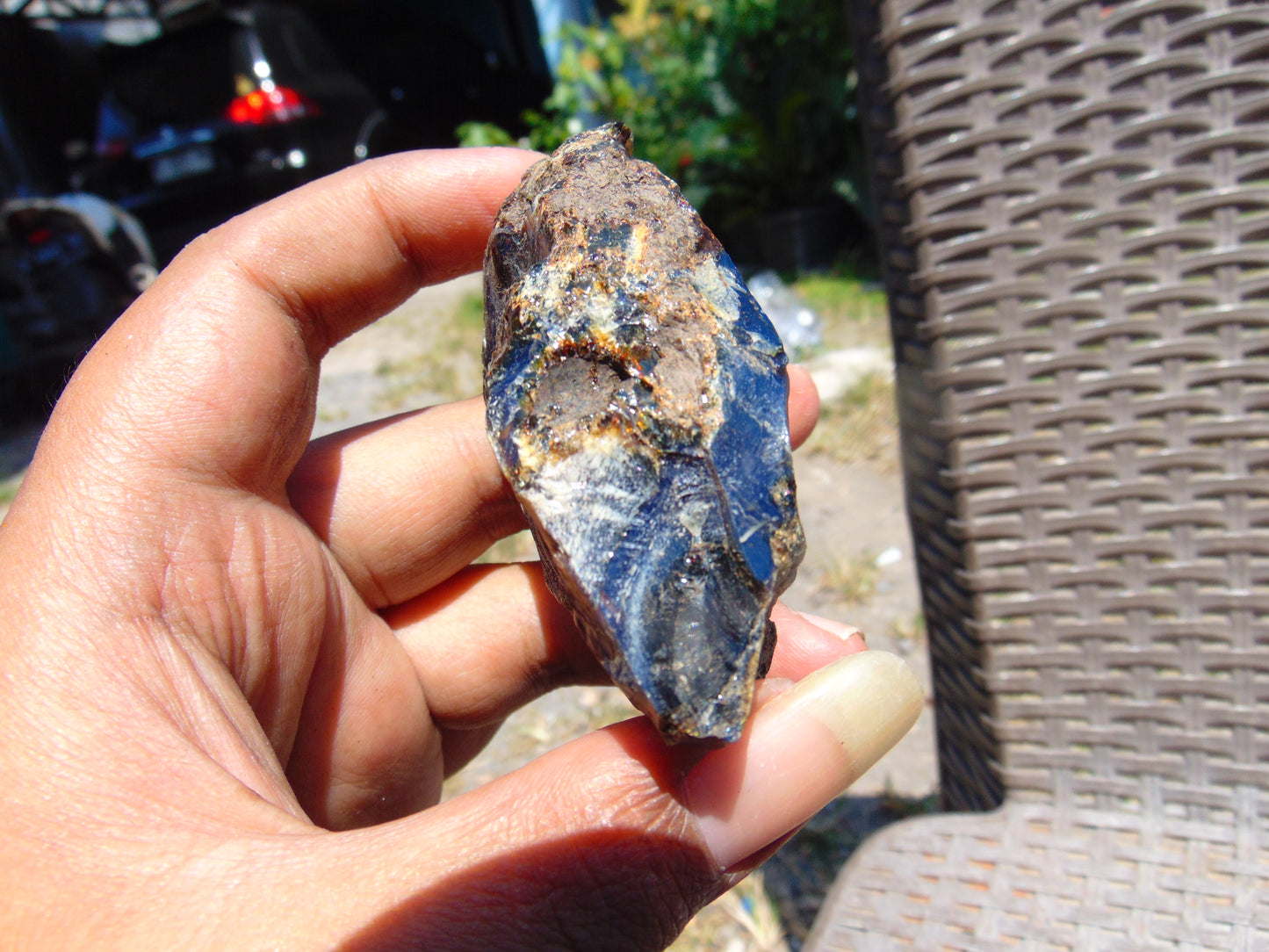 40 gram Rough Raw Indonesian Orange Blue Amber for Healing AGRB113