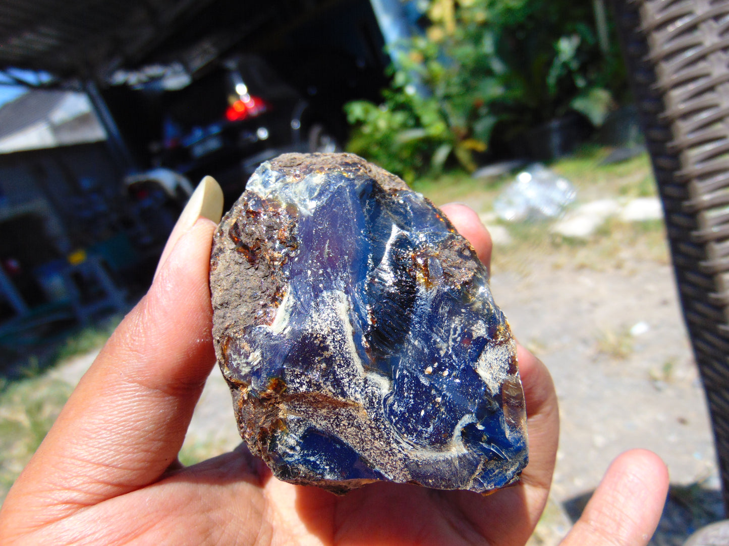 40 gram Rough Raw Indonesian Orange Blue Amber for Healing AGRB113