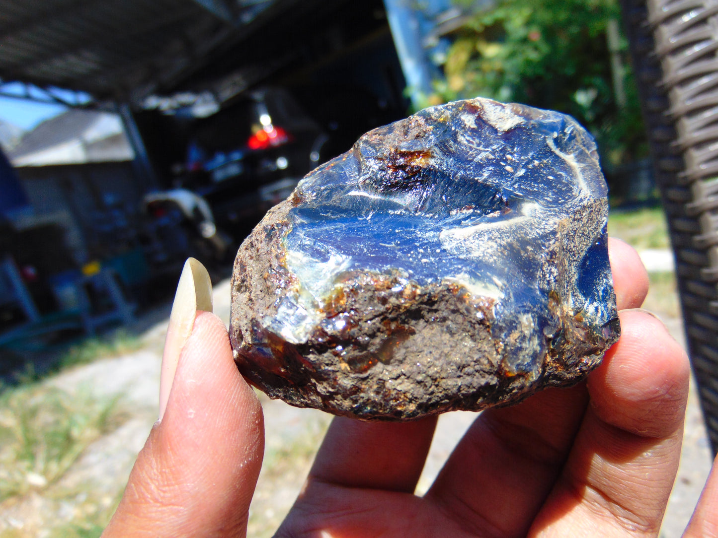 40 gram Rough Raw Indonesian Orange Blue Amber for Healing AGRB113