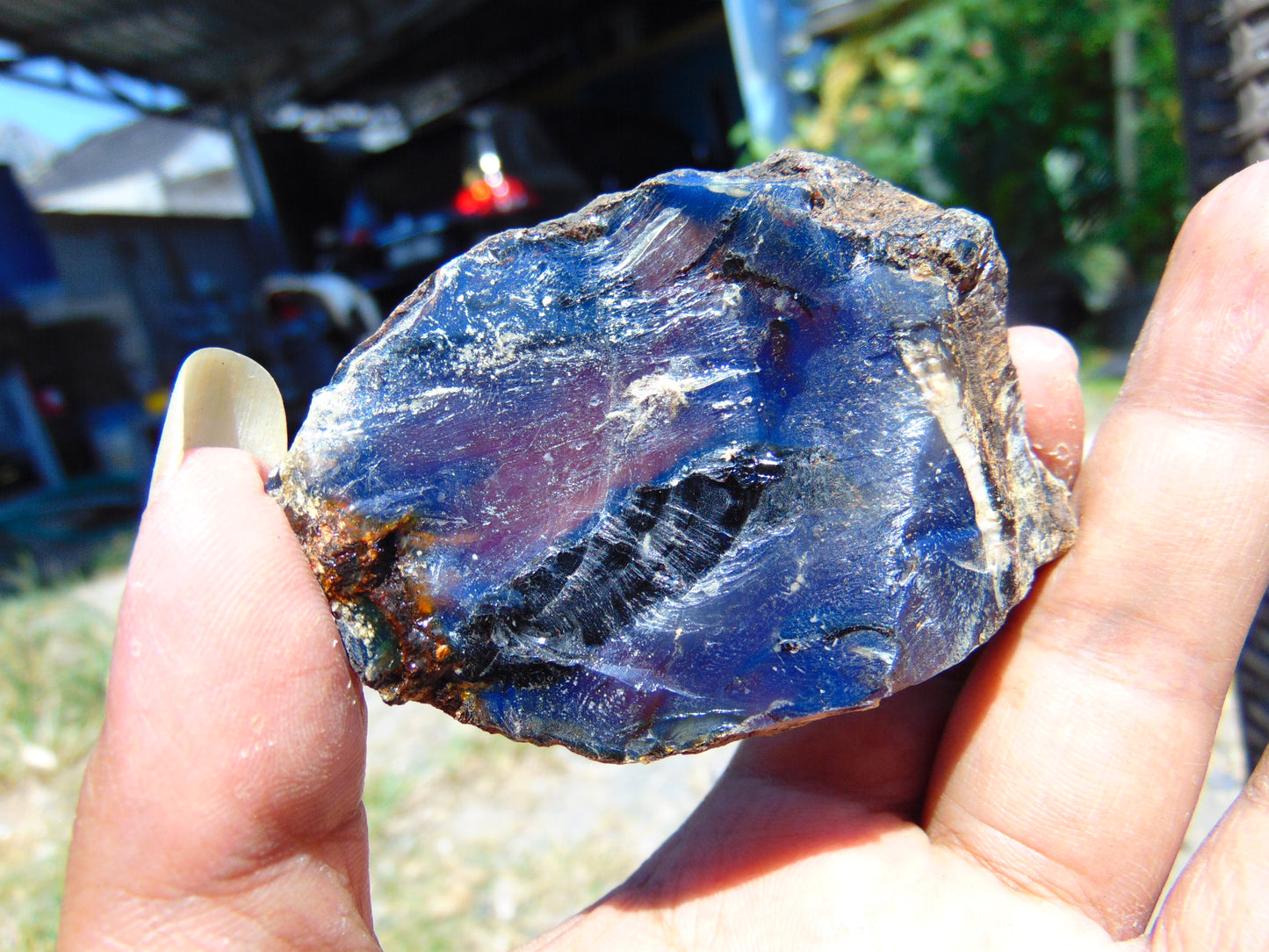 40 gram Rough Raw Indonesian Orange Blue Amber for Healing AGRB113