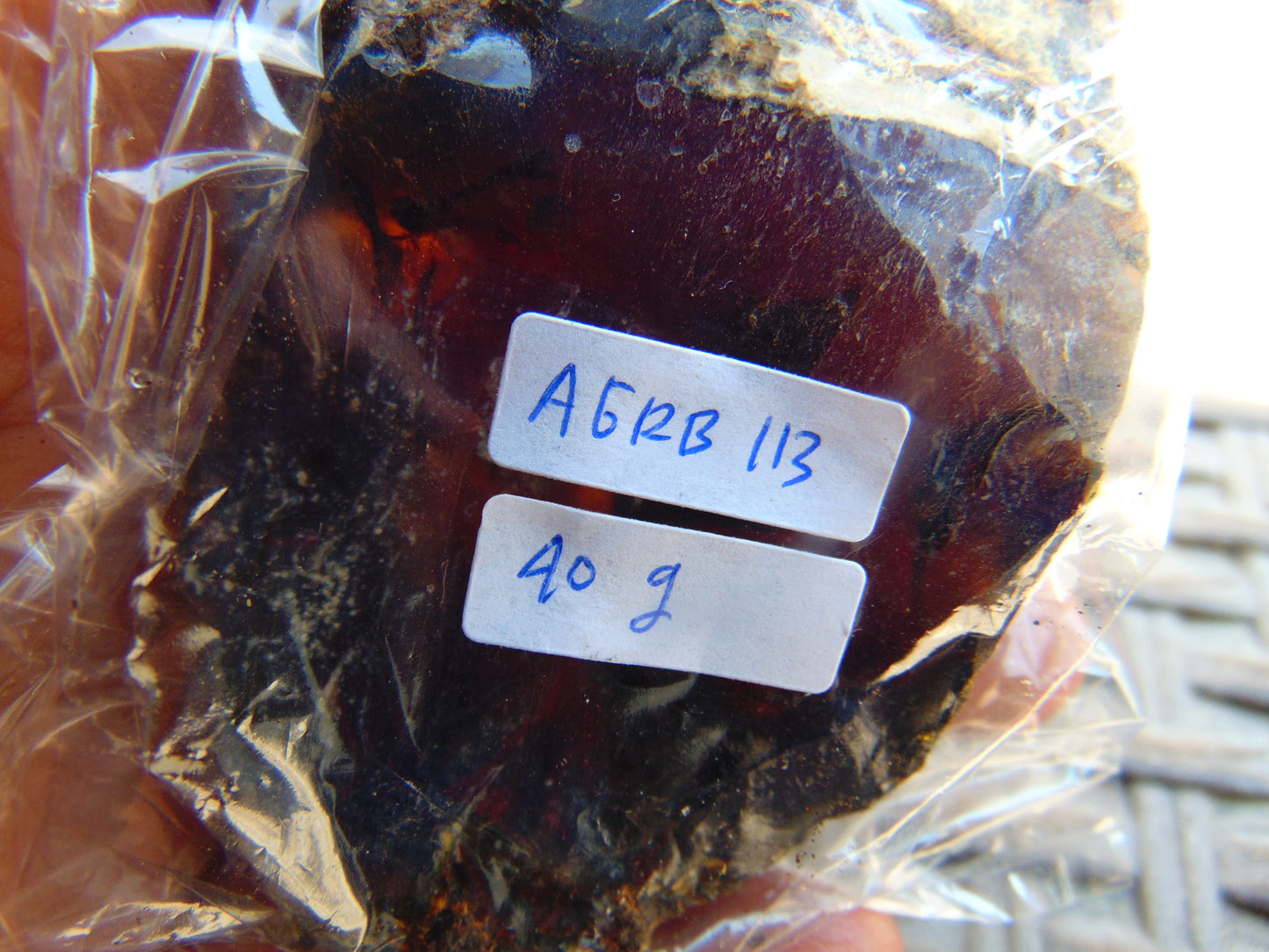 40 gram Rough Raw Indonesian Orange Blue Amber for Healing AGRB113