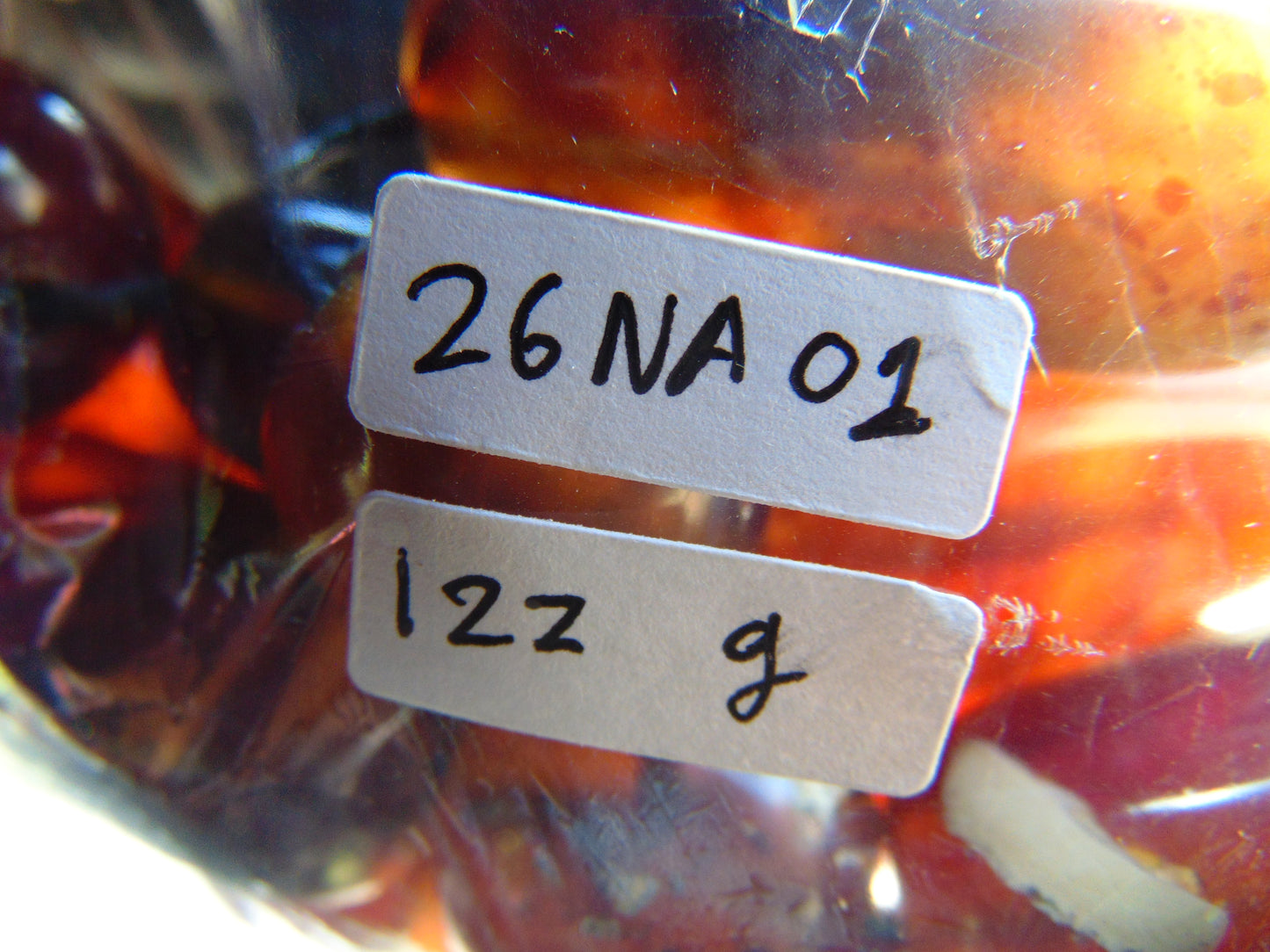 122 gr Small Necklace beads Indonesian Crystal Red blue Amber for Healing 26NA01