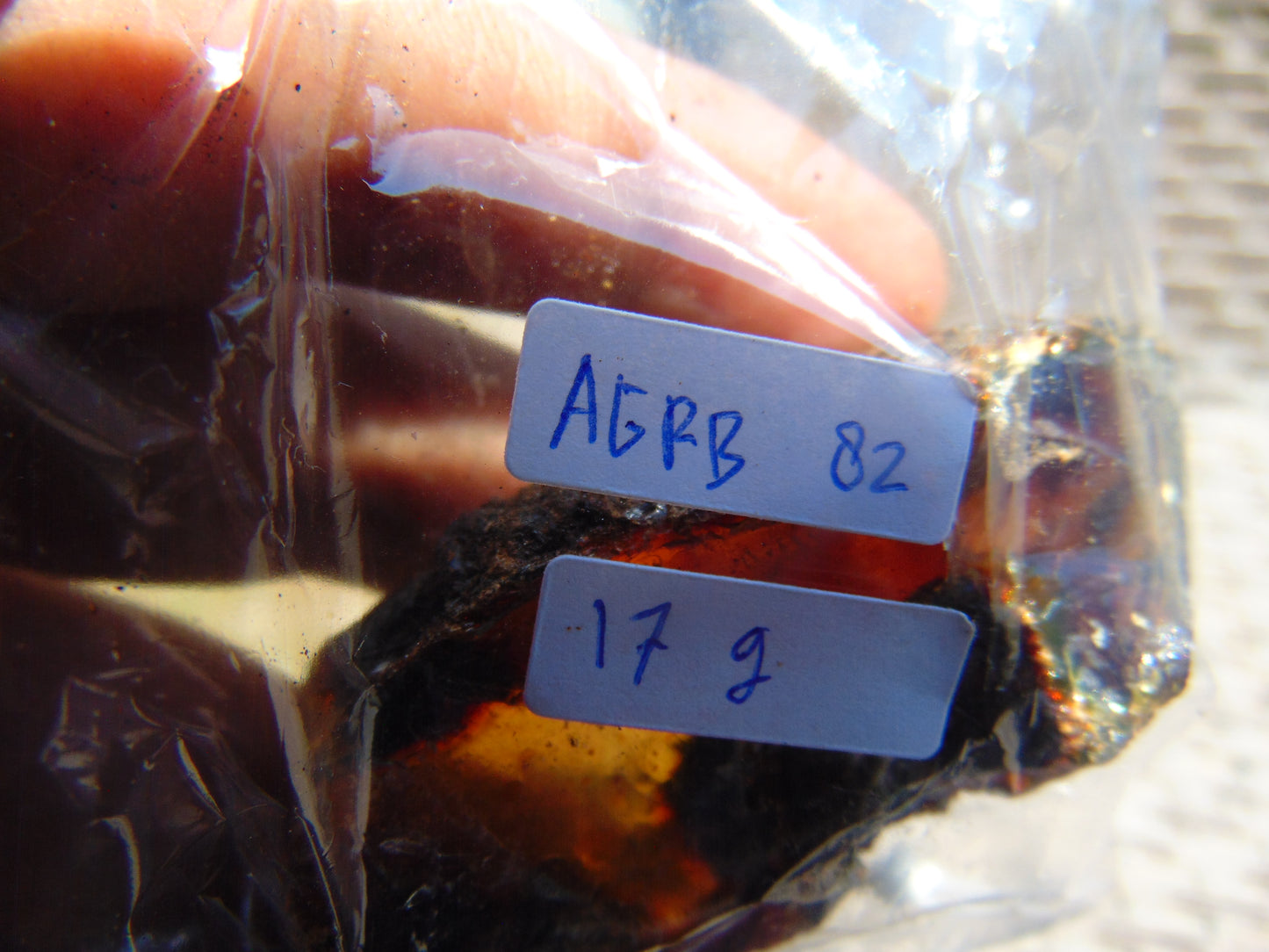 17 gram Rough Raw Indonesian Cystal Blue Amber for Healing AGRB82