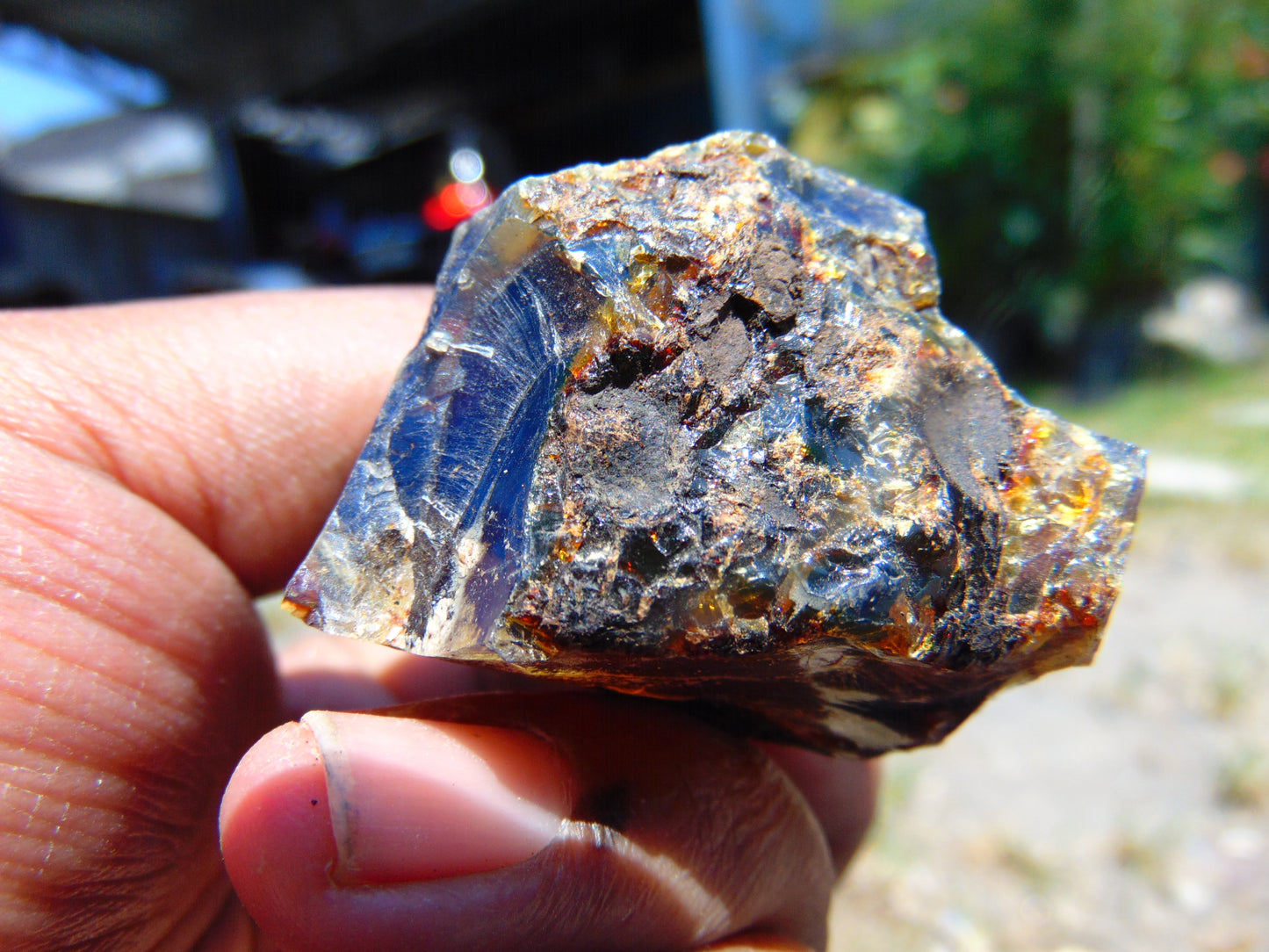 25 gram Rough Raw Indonesian Orange Blue Amber for Healing AGRB97