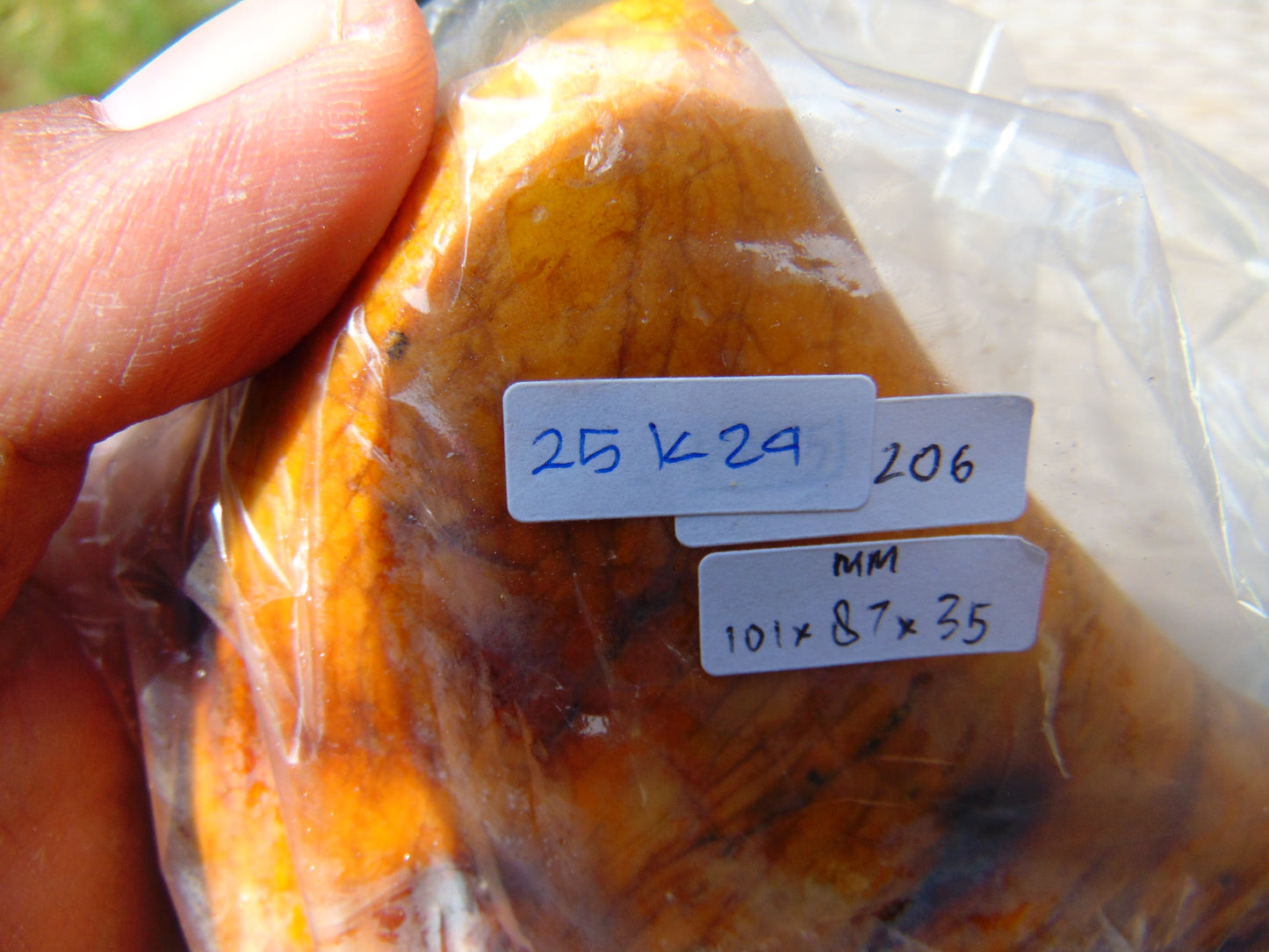 206 gram Polished 101x87x35mm Indonesia Yellow Fragrance Amber for Healing 25K24