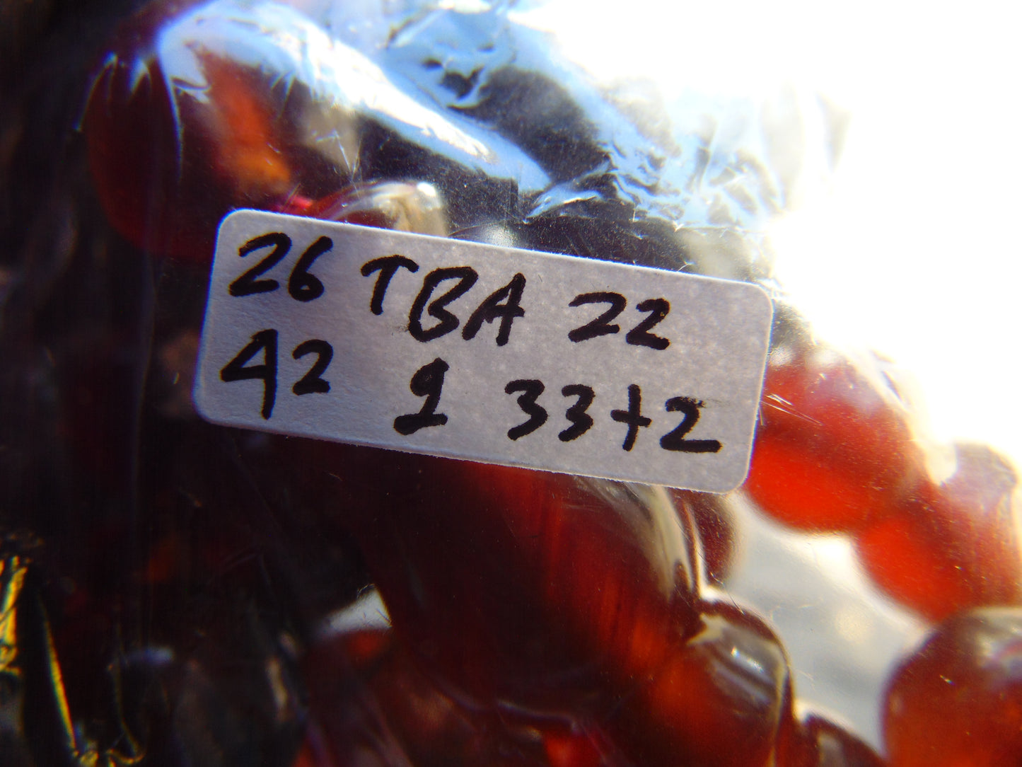 42 gr Tasbih Mesbah Rosary 33+2 Beads 12 mm Indonesian Red Amber for Healing 26TBA22
