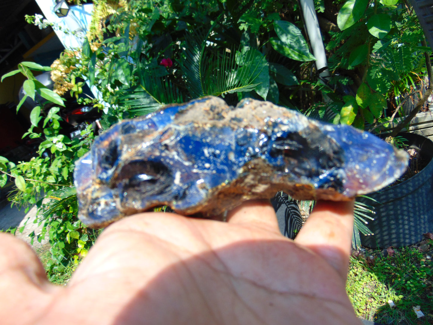 118 gram Rough Raw Indonesian Inclusion Blue Amber for Healing AGRB35