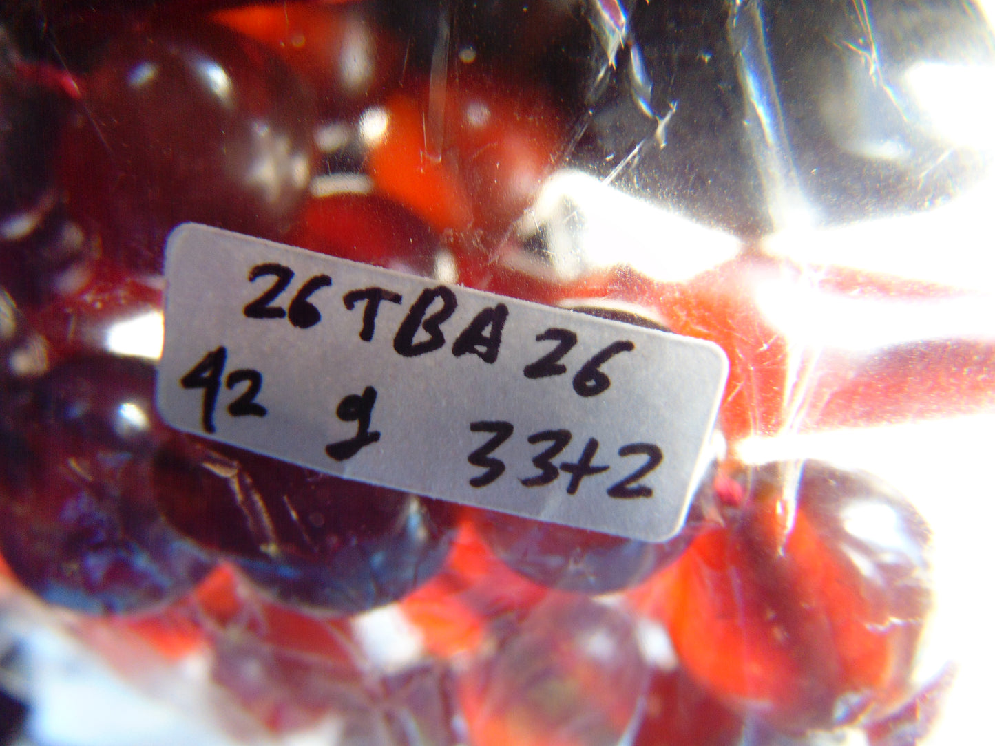 42 gr Tasbih Mesbah Rosary 33+2 Beads 12 mm Indonesian Crystal Red Amber for Healing 26TBA26