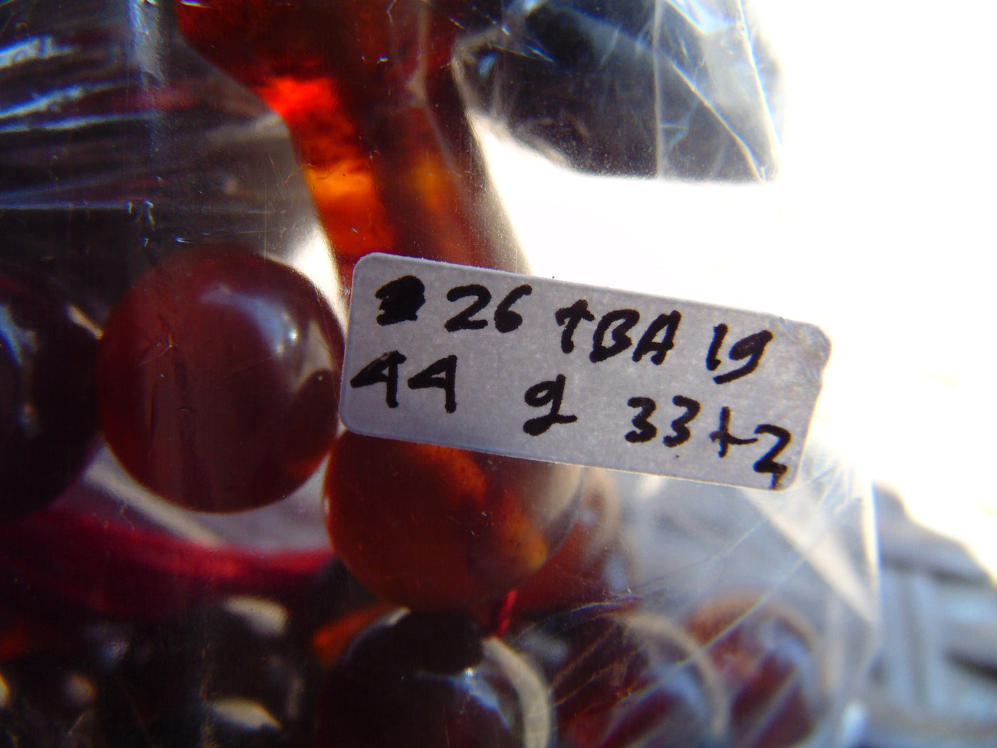 44 gr Tasbih Mesbah Rosary 33+2 Beads 12 mm Indonesian Crystal Red Amber for Healing 26TBA19